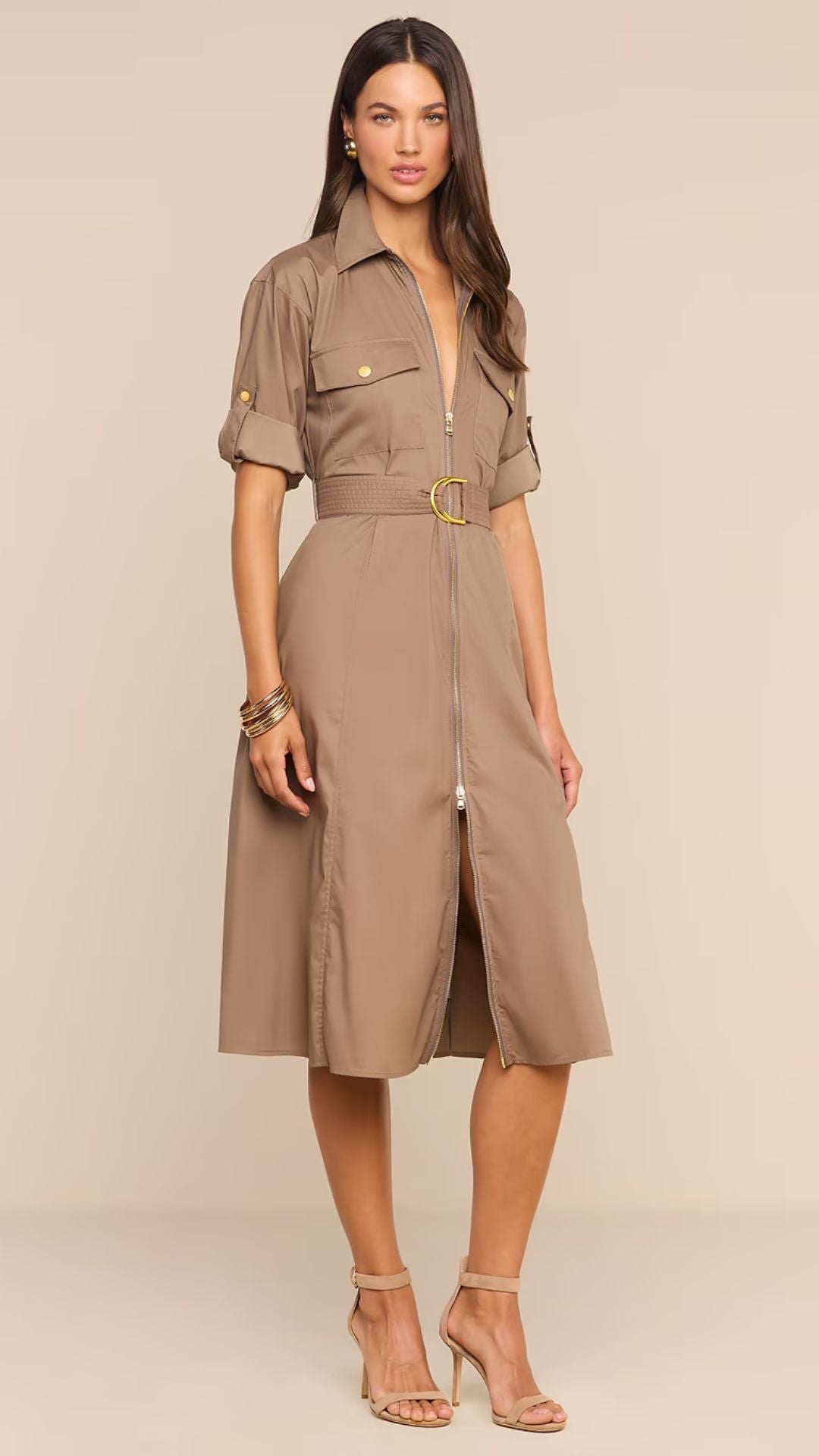 Callen Shirt Dress Cardamon - L'Agence