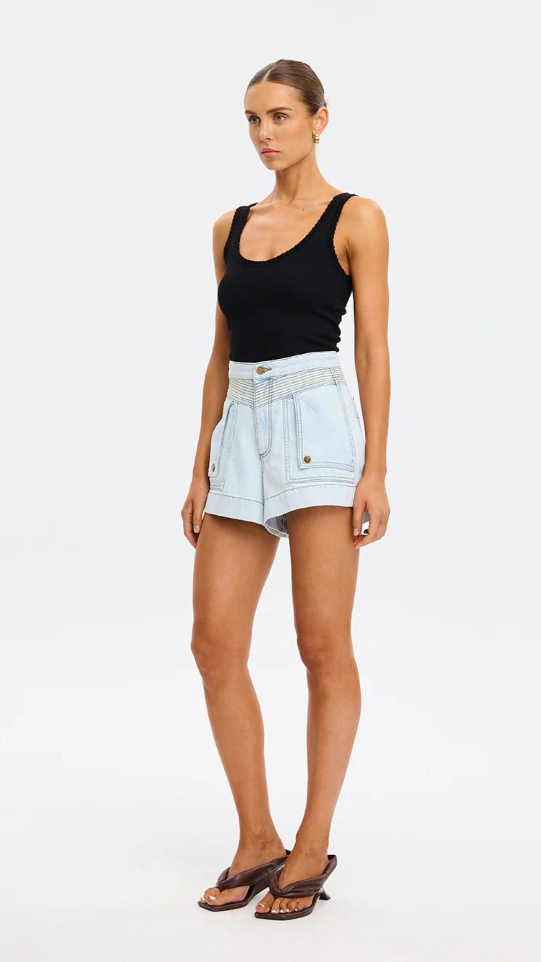 Celene Denim Short - Pale Blue - Kivari