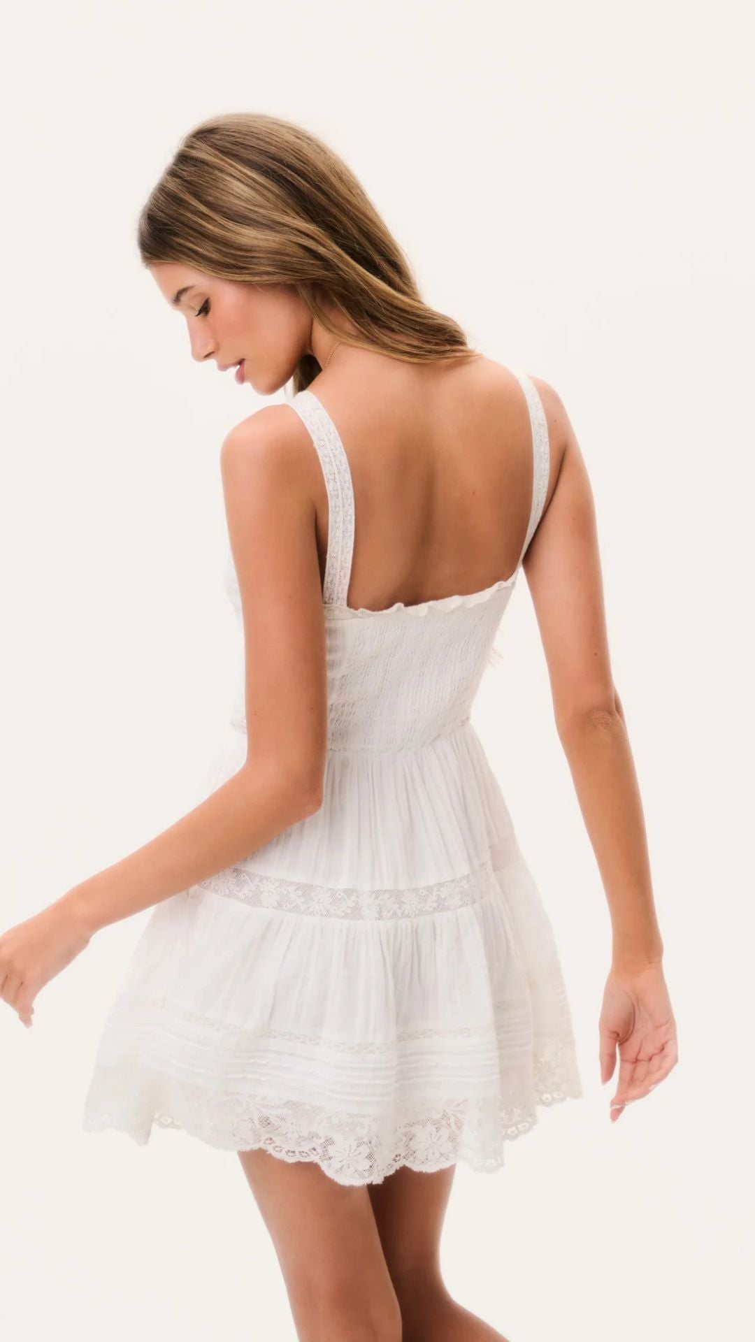 Charlize Cotton Mini Dress Optic White - LoveShackFancy