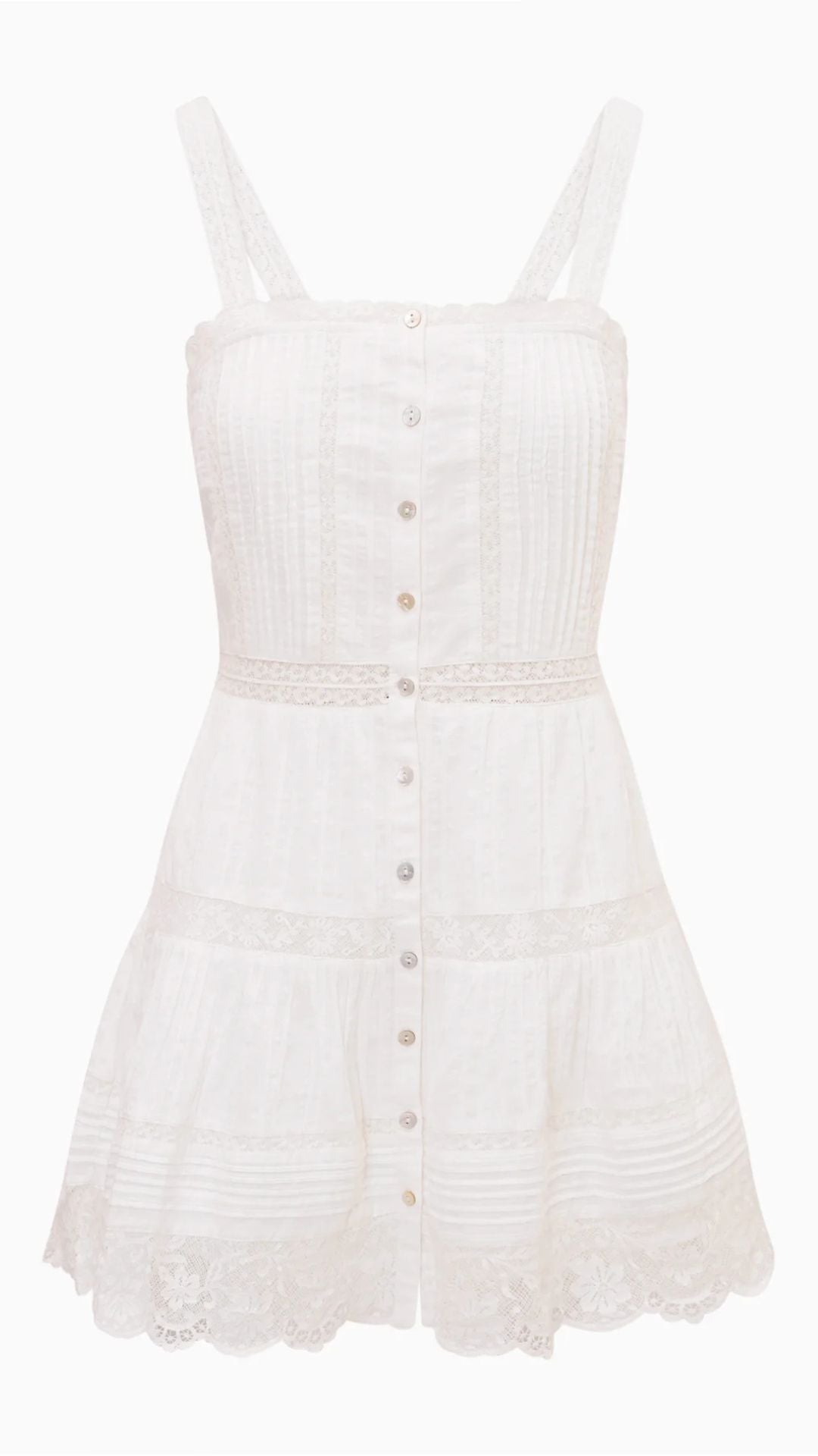 Charlize Cotton Mini Dress Optic White - LoveShackFancy