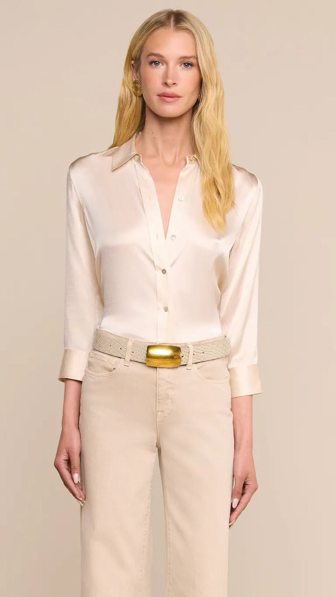 Dani Silk Blouse Champagne - L'Agence