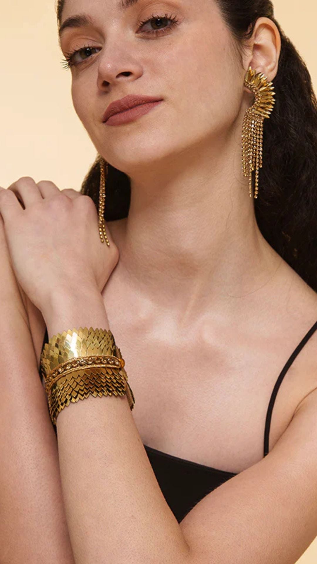 Estella Earrings Gold - Deepa Gurnani