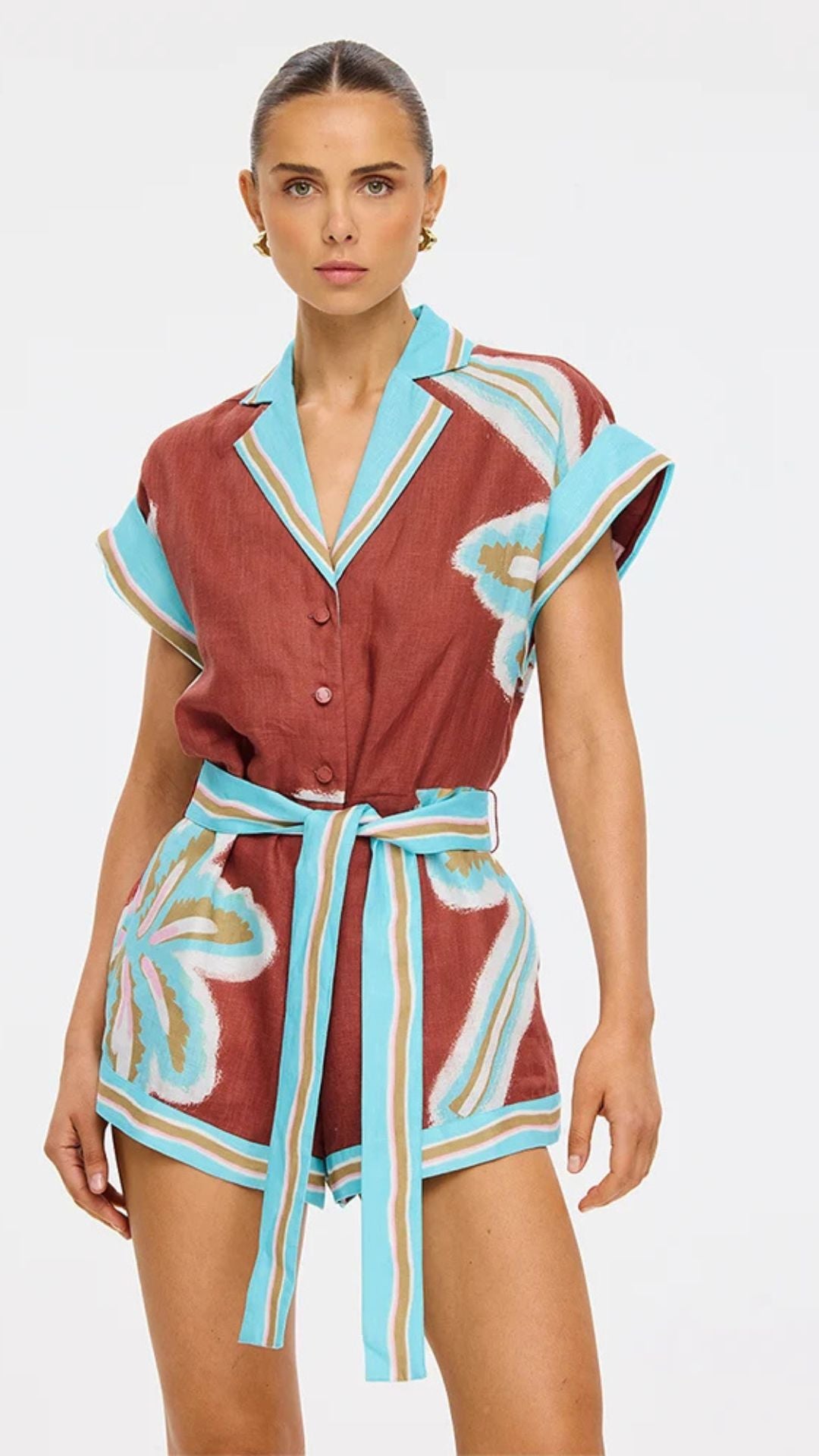 Enzo Playsuit Maroon - Kivari