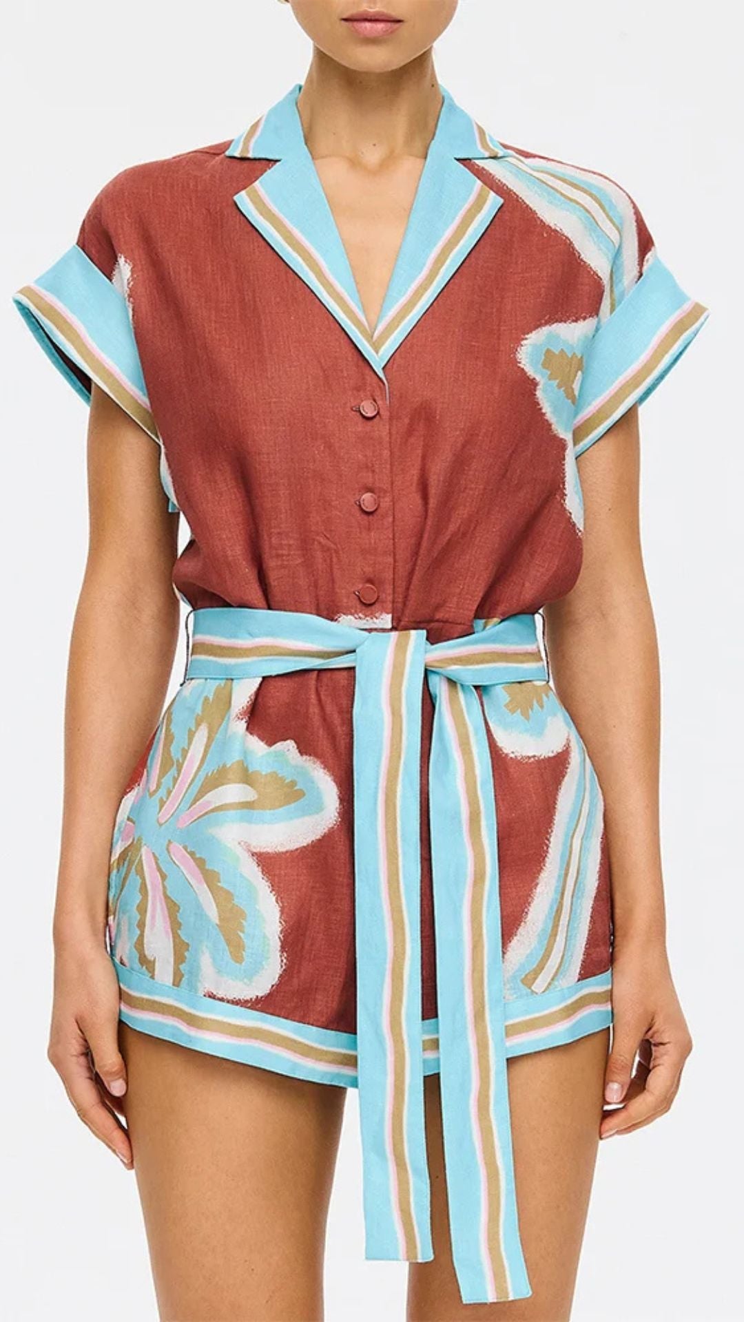 Enzo Playsuit Maroon - Kivari