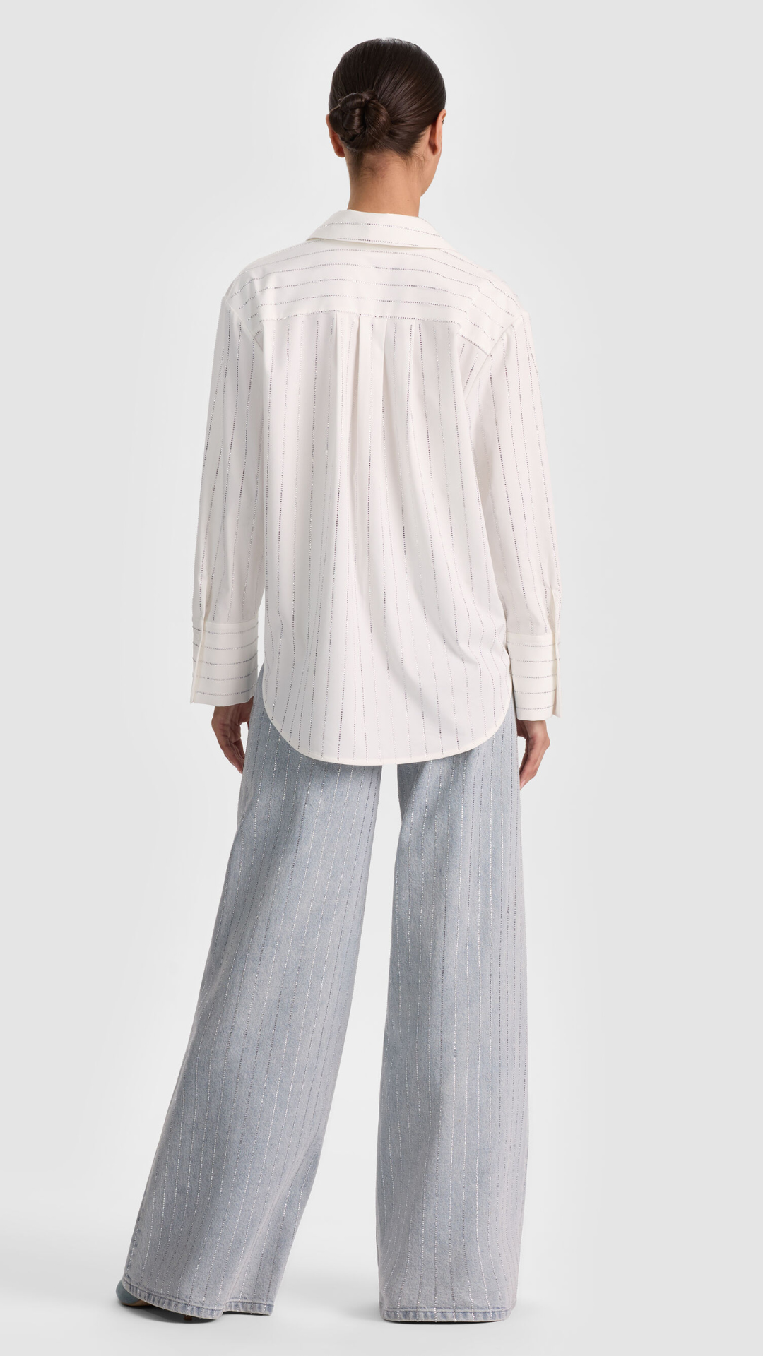 Finely Embellished Oversized Button Down - Alice and Olivia