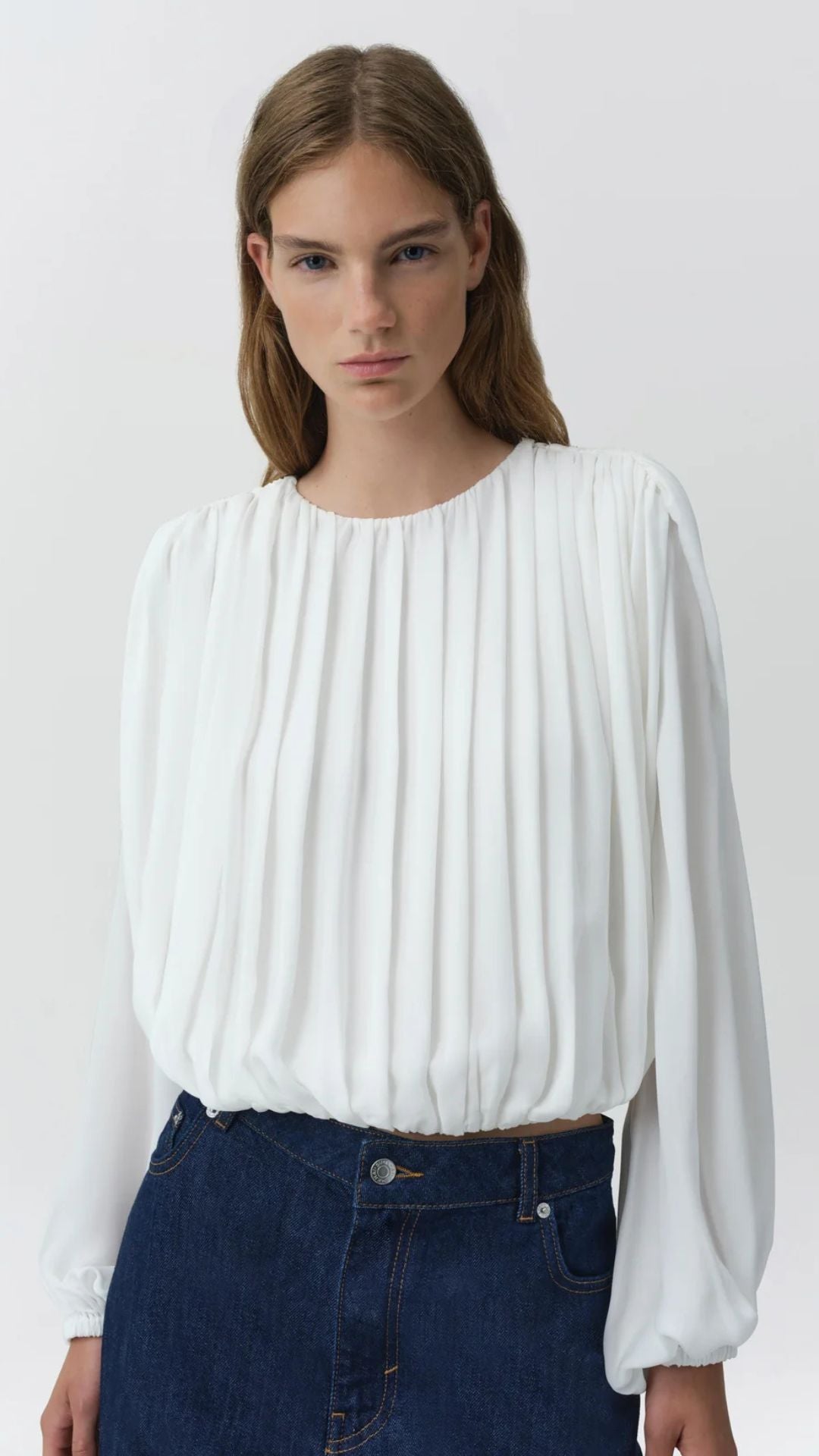 Frida Silk Georgette Top Ivory - Simkhai