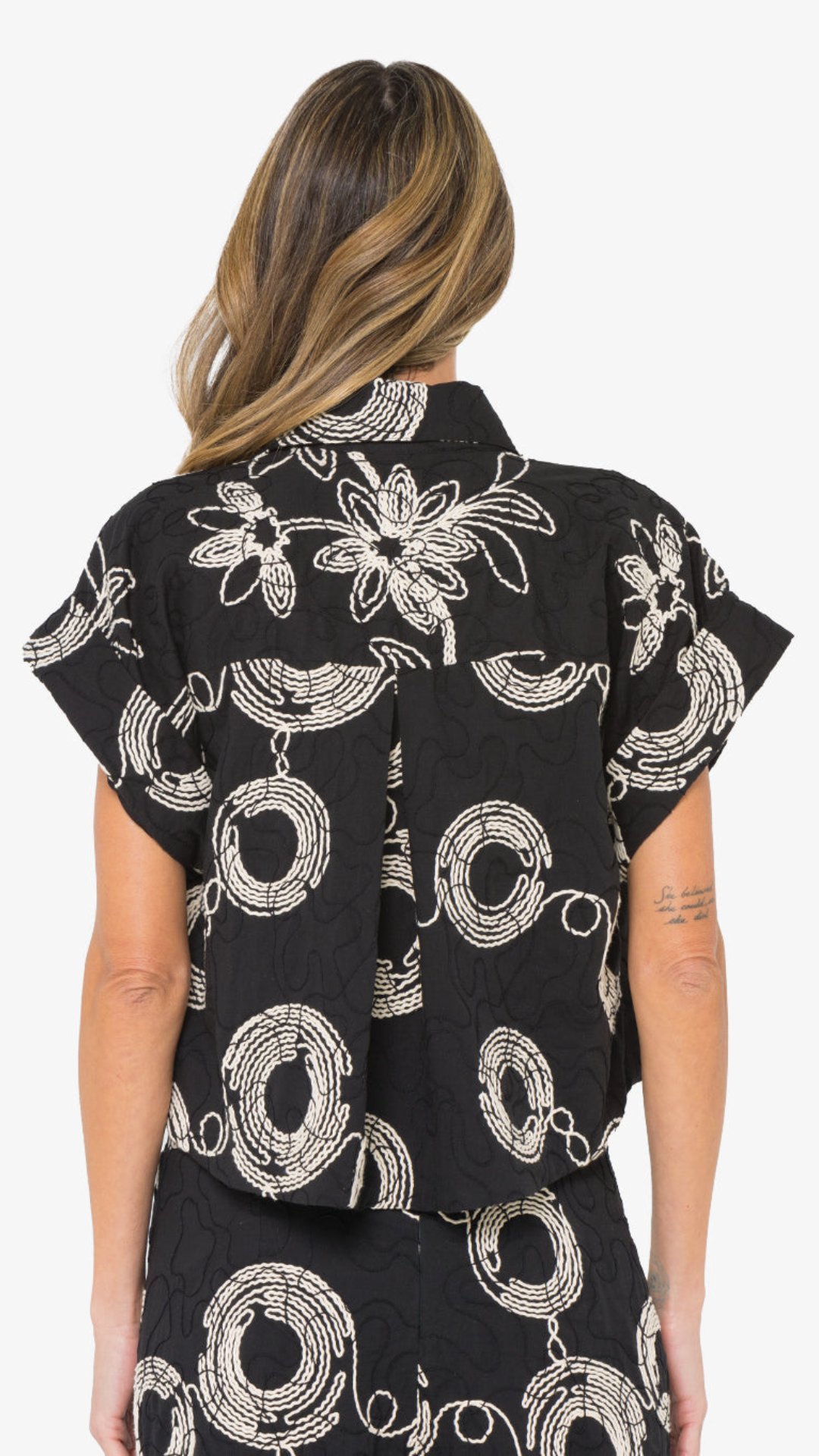 ISLIE TOP - BLACK/NATURAL - JBQ