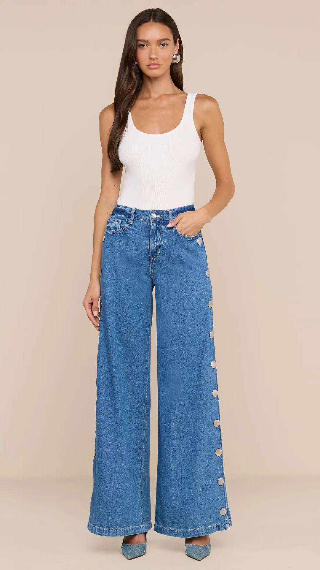 Jennings Snap Wide-Leg Jean Torsten - L'Agence