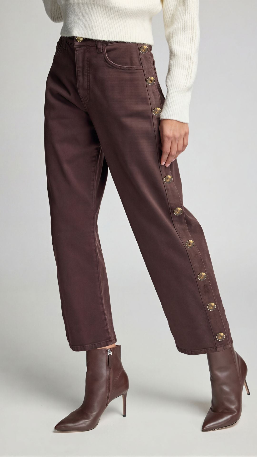 Lark Button Jeans Chestnut - Generation Love