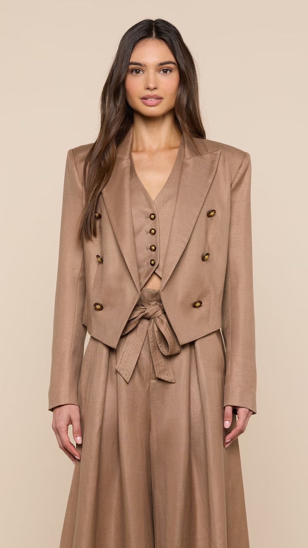 Lila Linen-Blend Blazer Barley - L'Agence