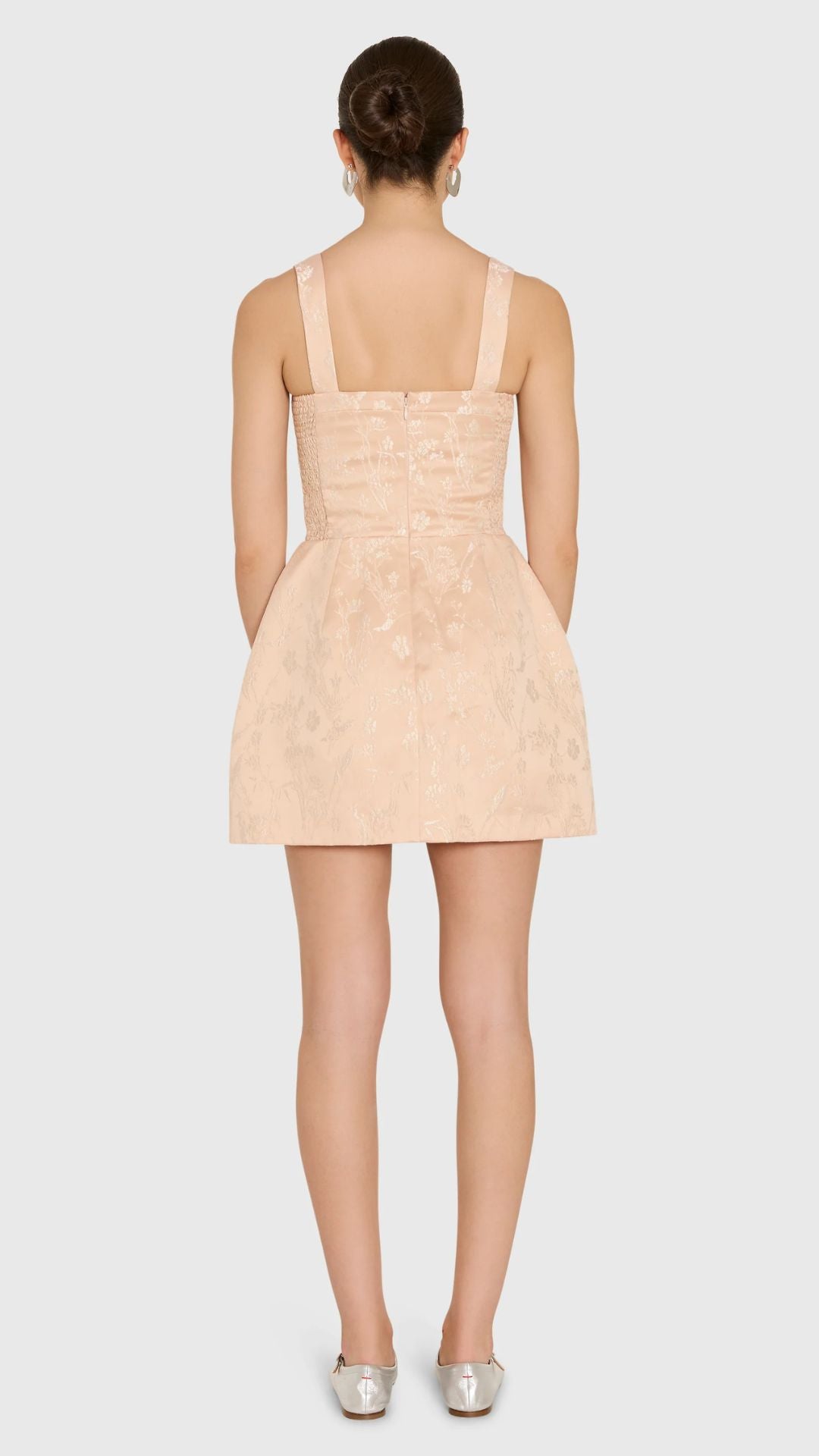 Martini Romper in Nina Jaquard Mochi - Amanda Uprichard