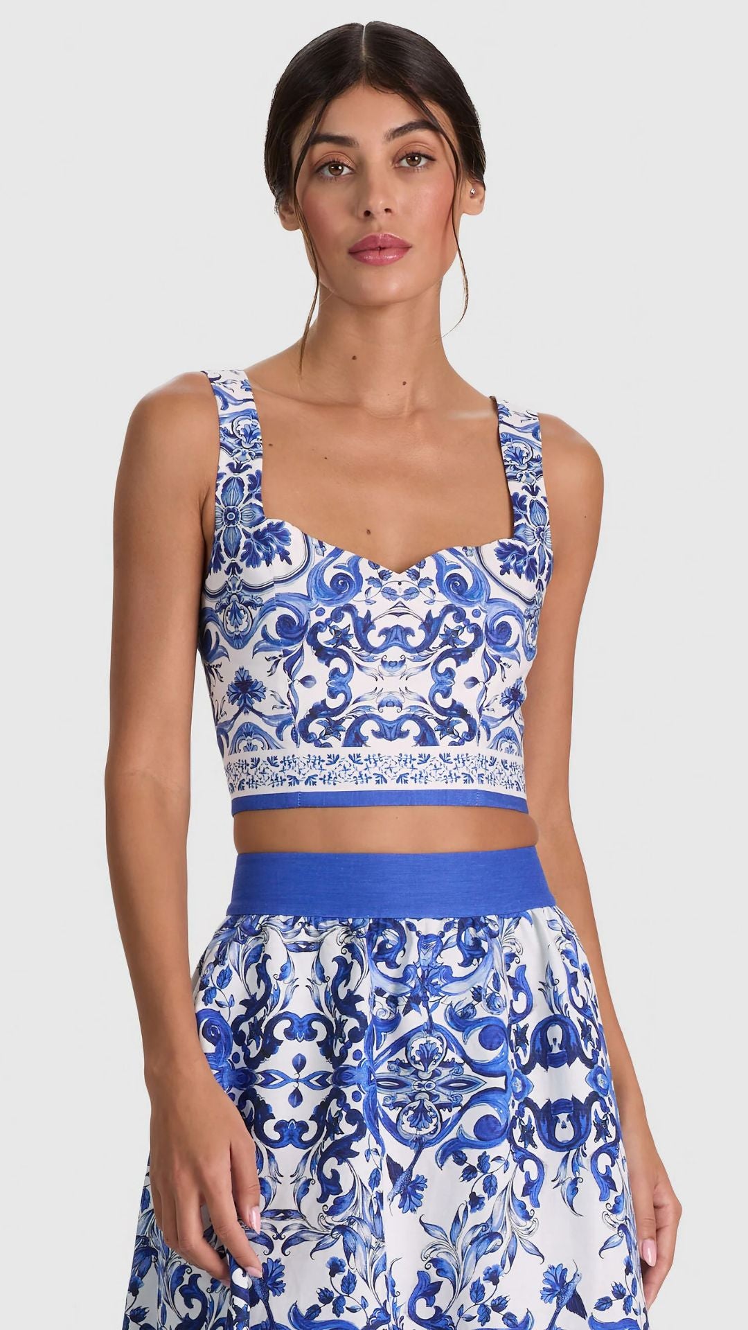 Miriam Linen Sweetheart Top Solstice - Alice and Olivia