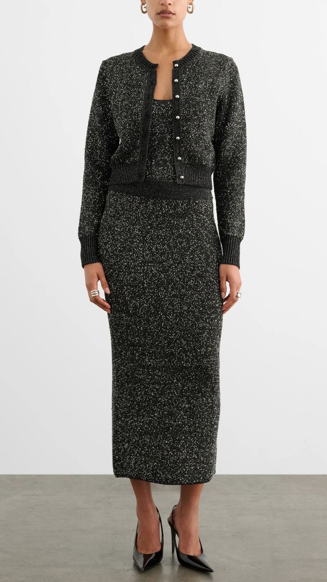 Mollie Classic Cardigan Onyx - Toccin