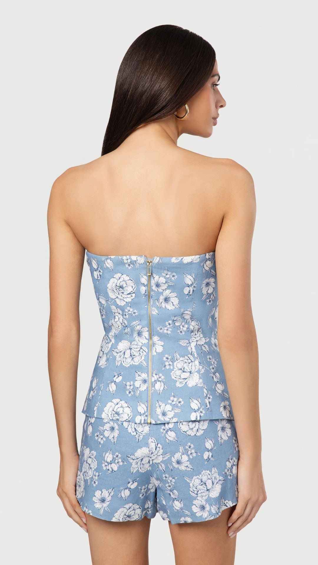 Quinn Floral Linen Bustier - Generation Love
