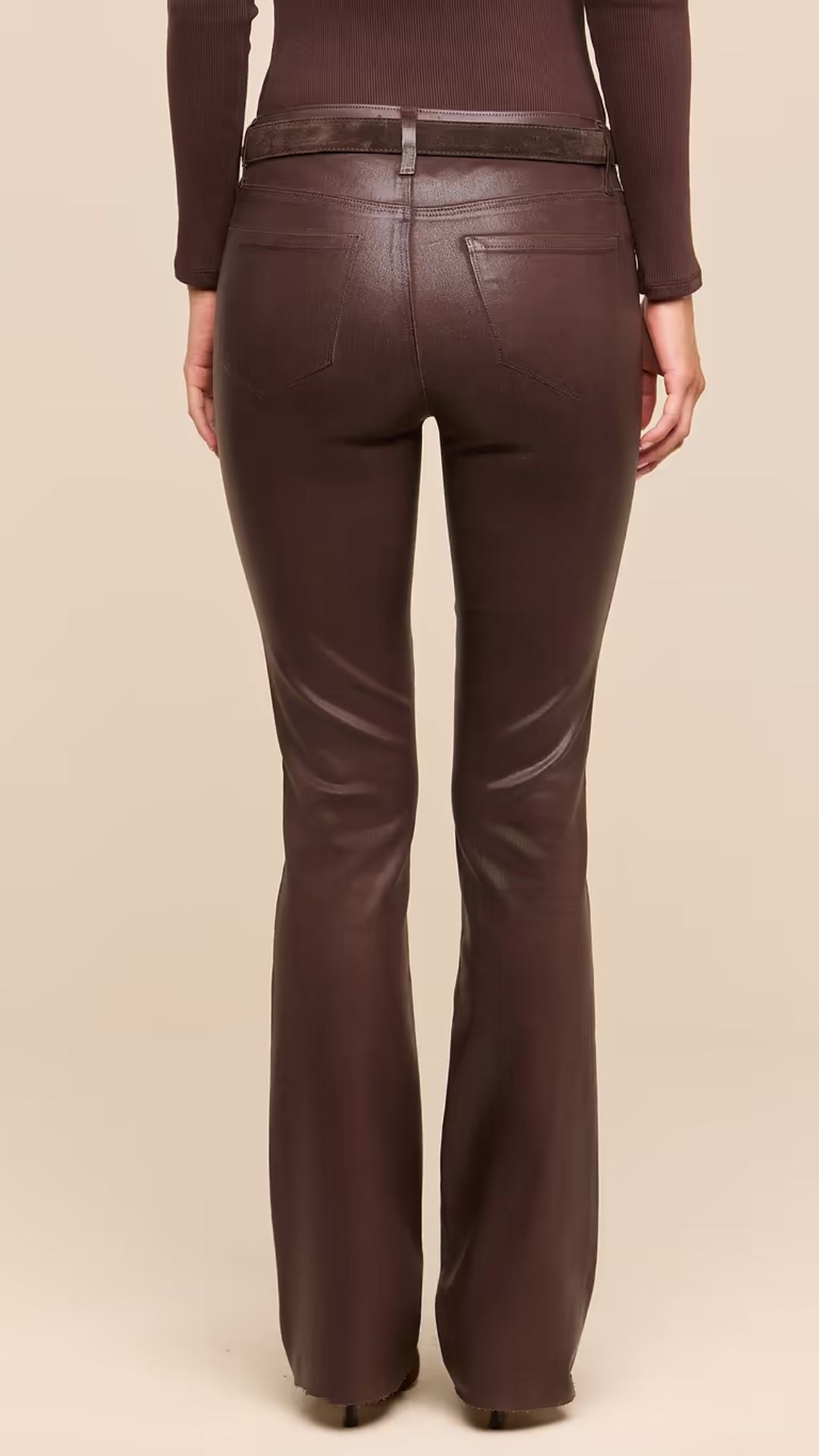 Ruth Coated Straight-Leg Jean Dark Java Coated - L'Agence