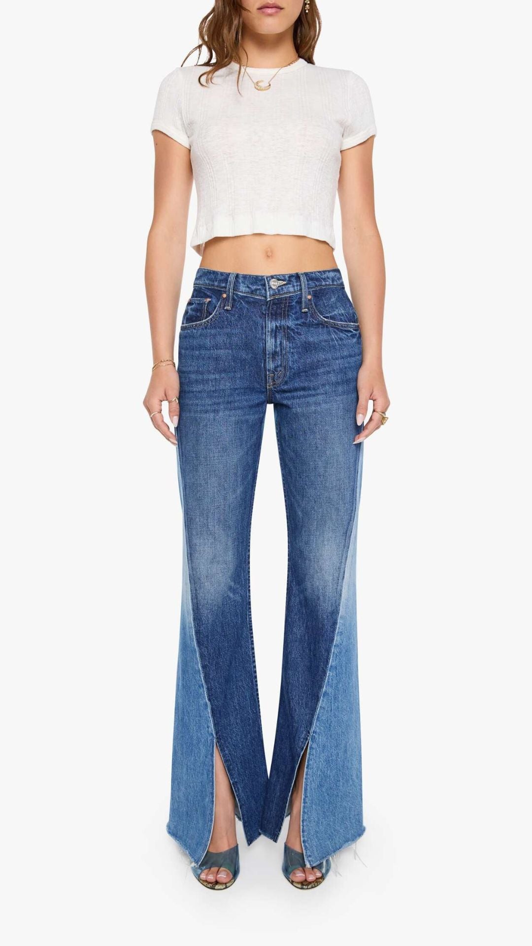 The Bookie Slit Twist Heel Fray Double Take - Mother Denim
