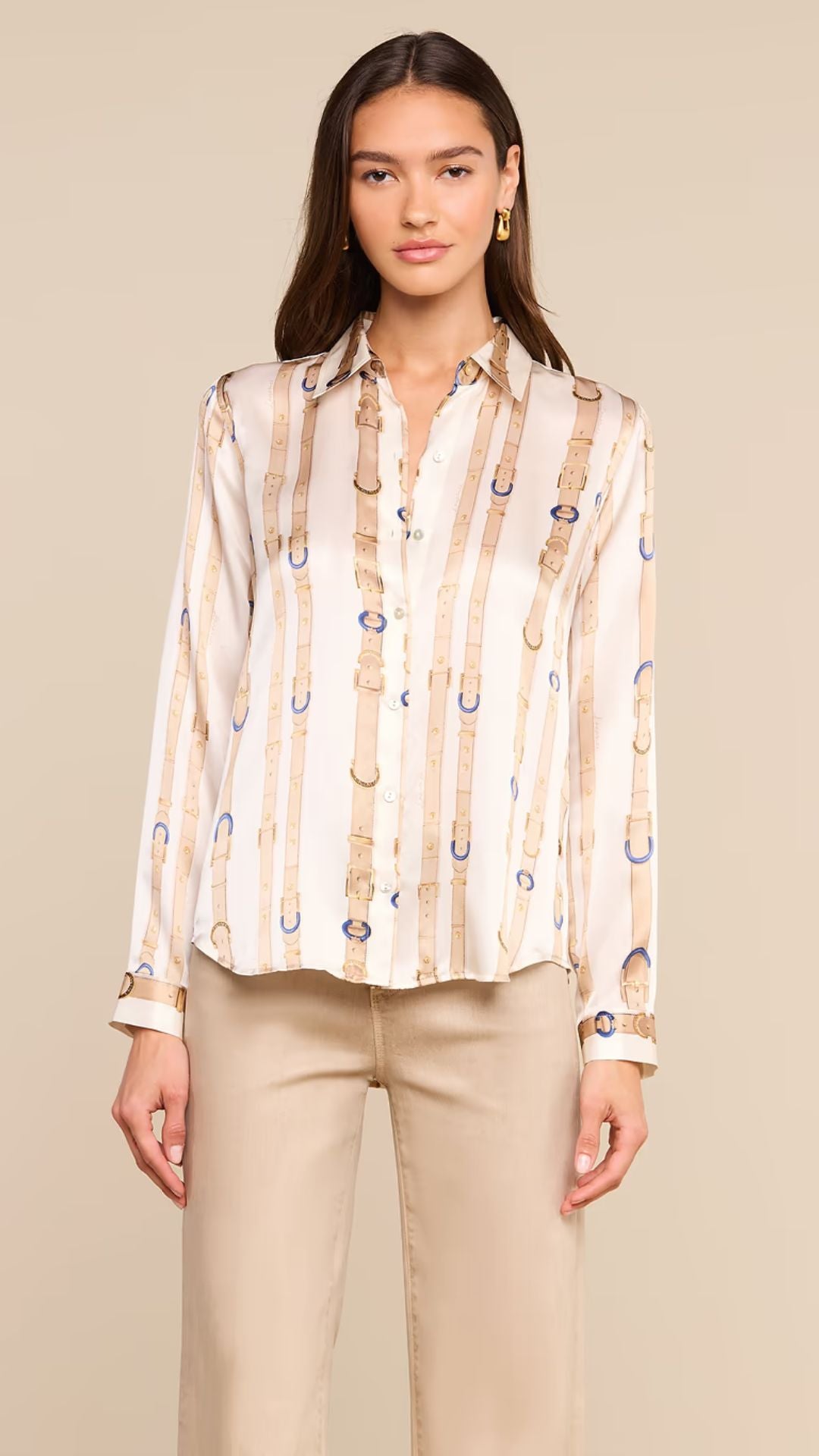 Tyler Silk Blouse Ecru Multi - L'Agence