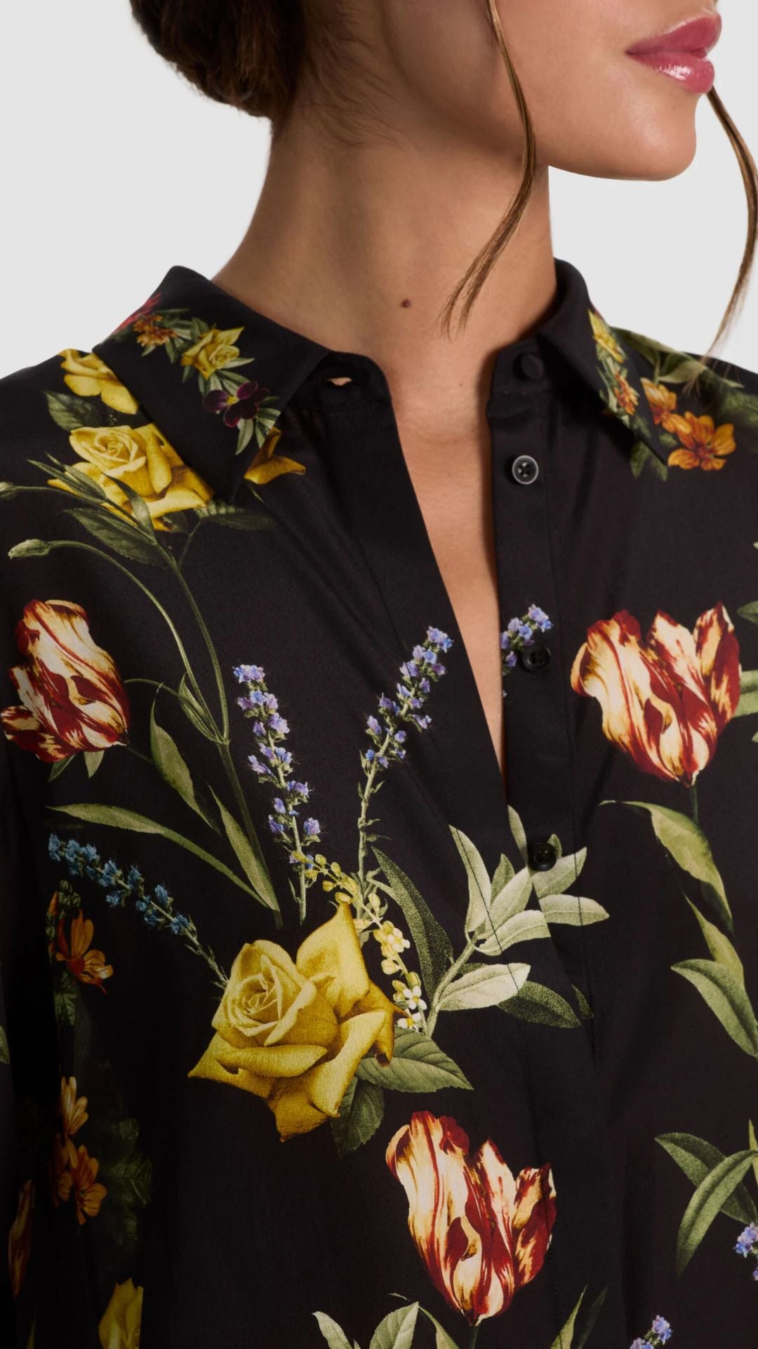 Willa Silk Blouse Black - Alice and Olivia