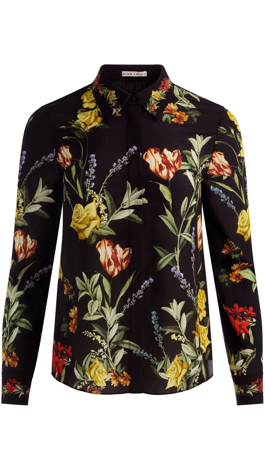 Willa Silk Blouse Black - Alice and Olivia