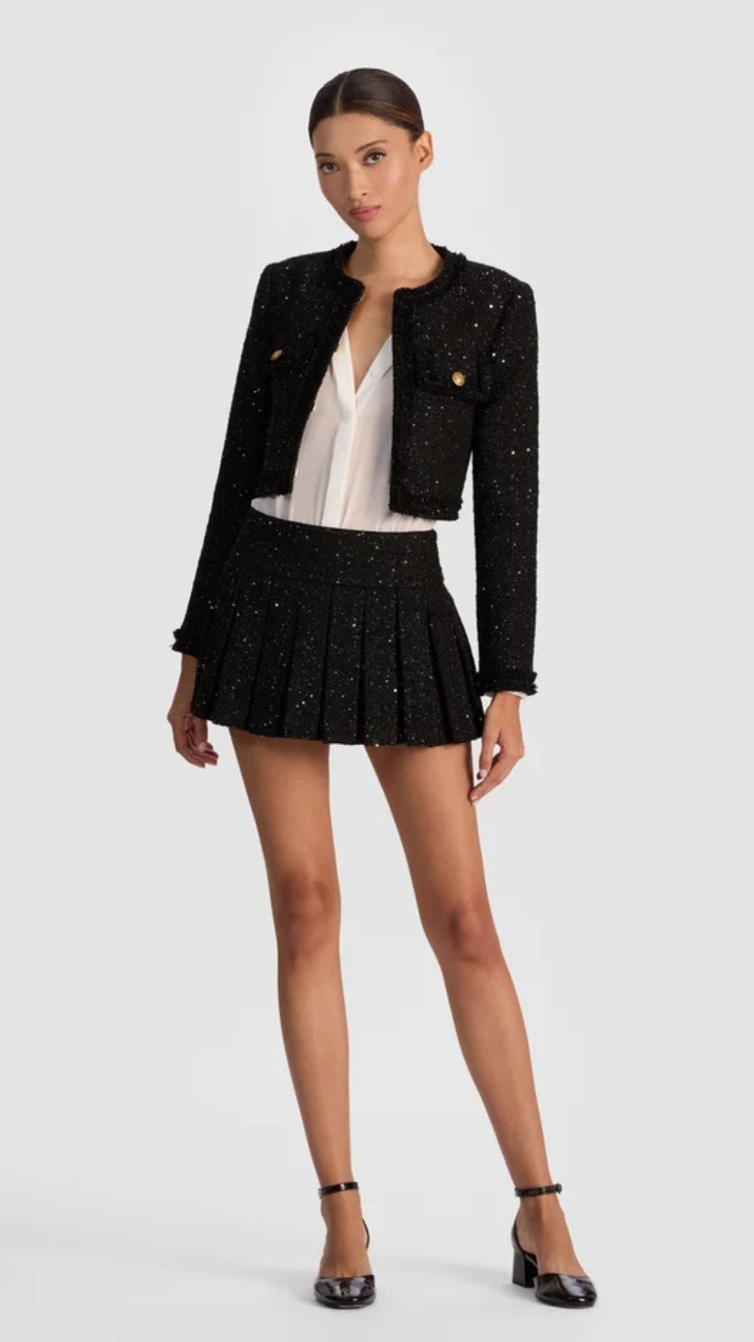 Dumont Embellished Tweed Jacket - Alice and Olivia