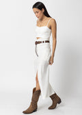 Stretch Linen Cargo Maxi Skirt - Stillwater