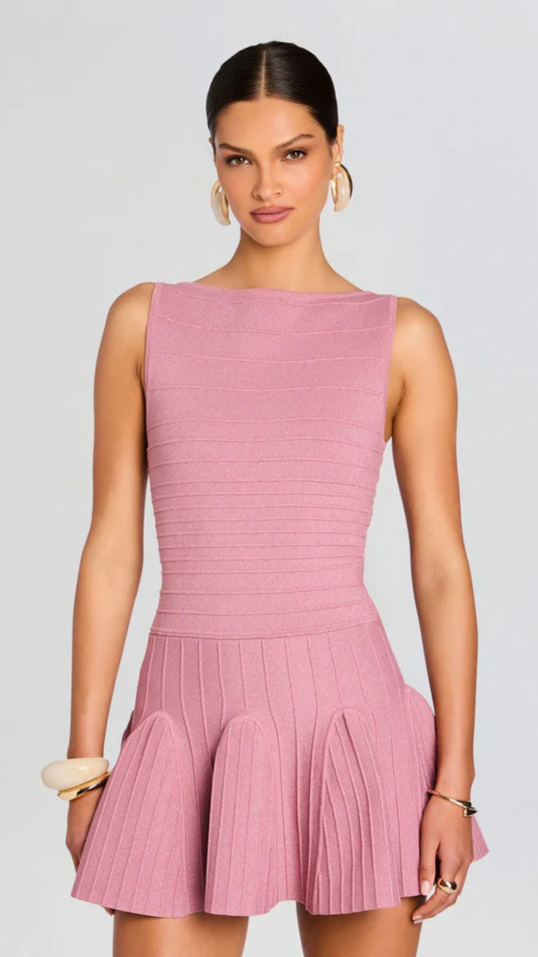Audrina Knit Dress Rose - Retrofete