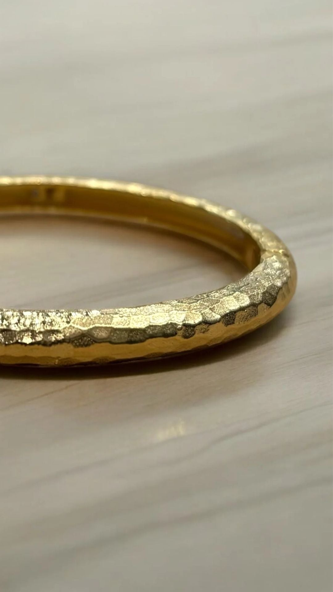 Gold Riva Hammered Riva Bangle - Tat2