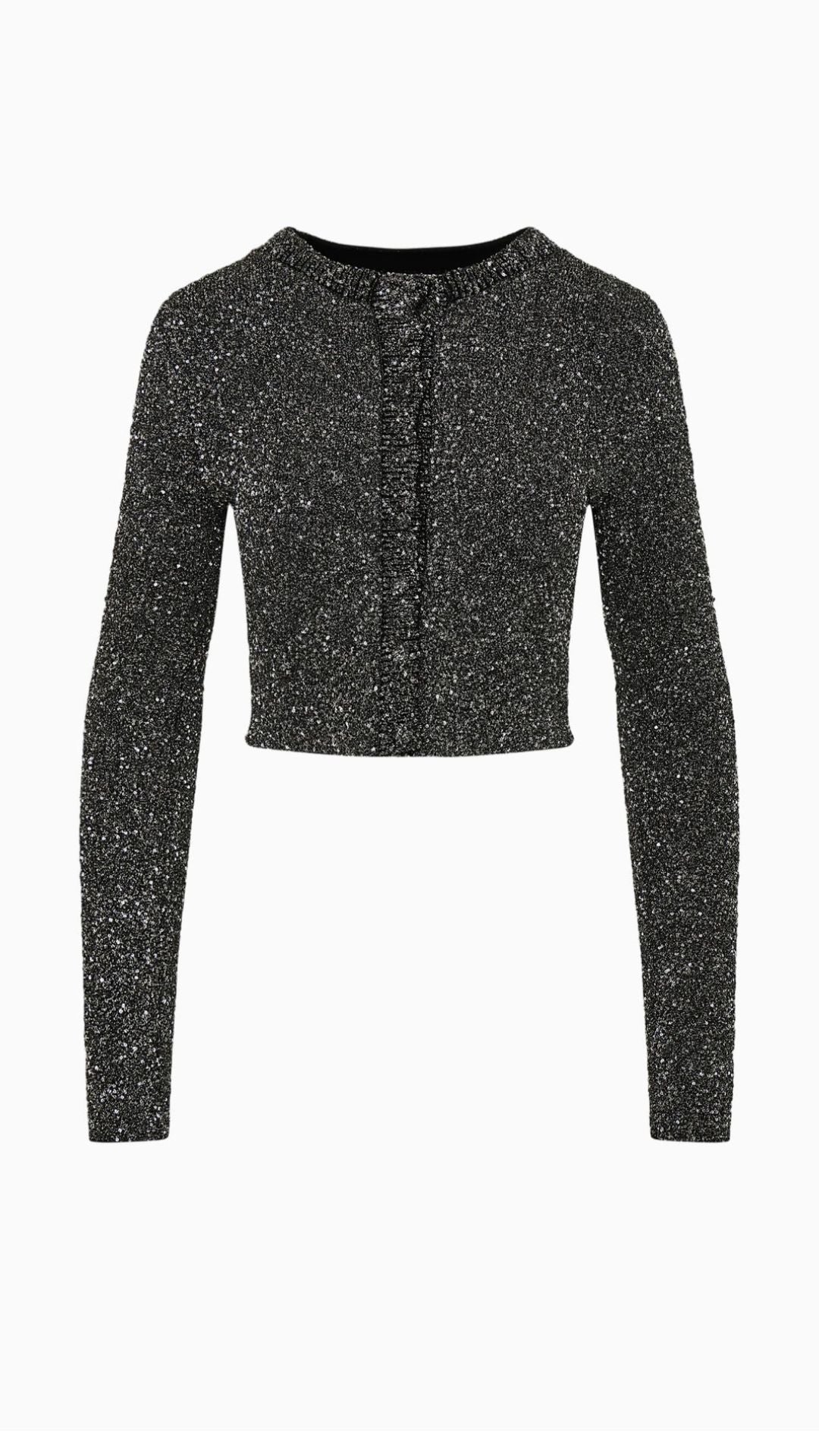 Ferra Sequin Stretch Knit Cardigan - LoveShackFancy
