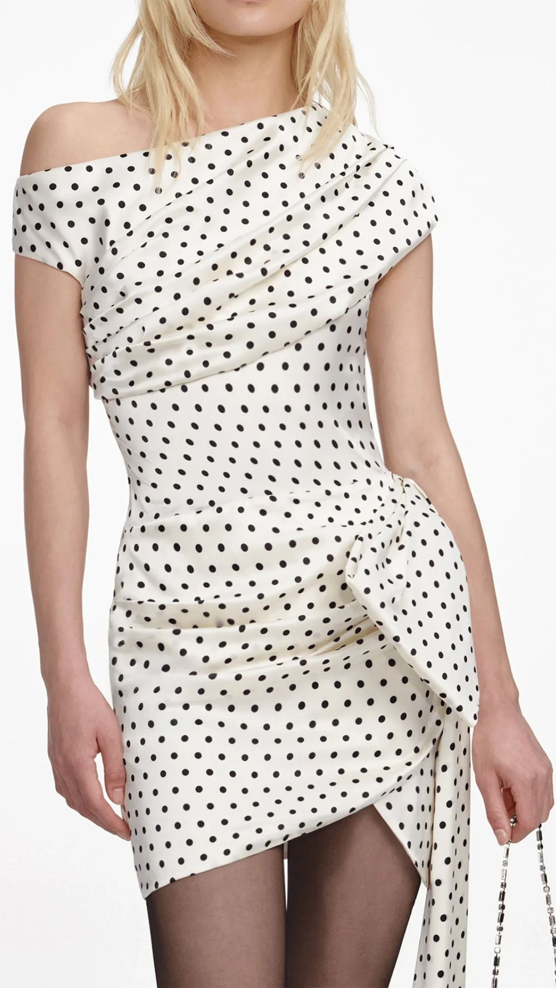 Polka Dot Side Tie Mini Dress - Self-Portrait