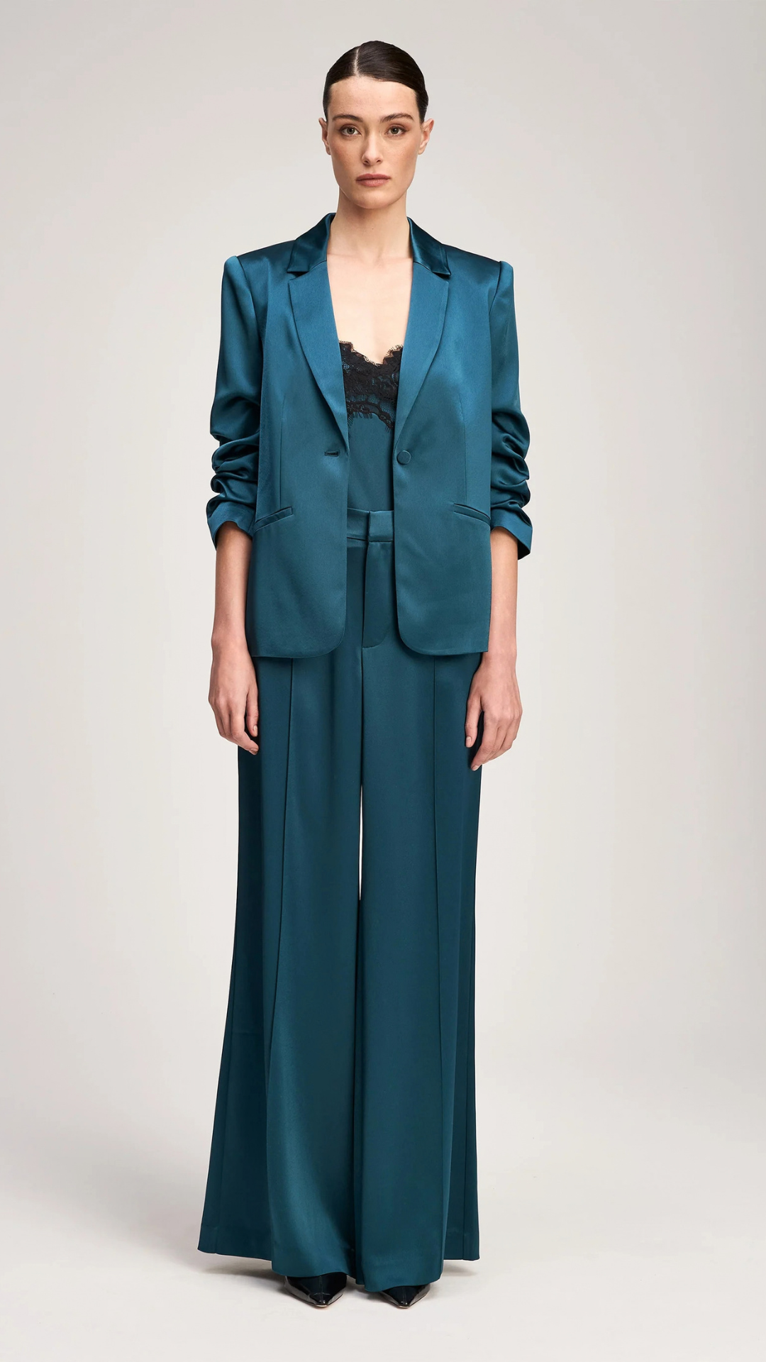 Satin Kylie Blazer Stormwater