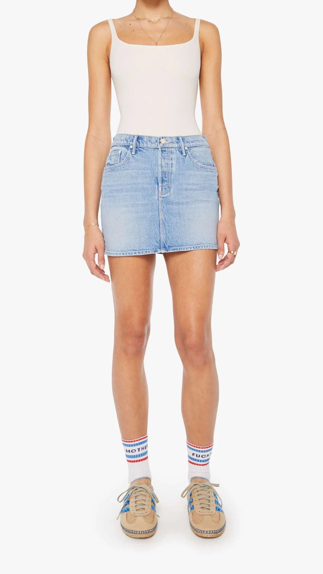 Vagabond Mini Skirt- Schoolbus - Mother Denim