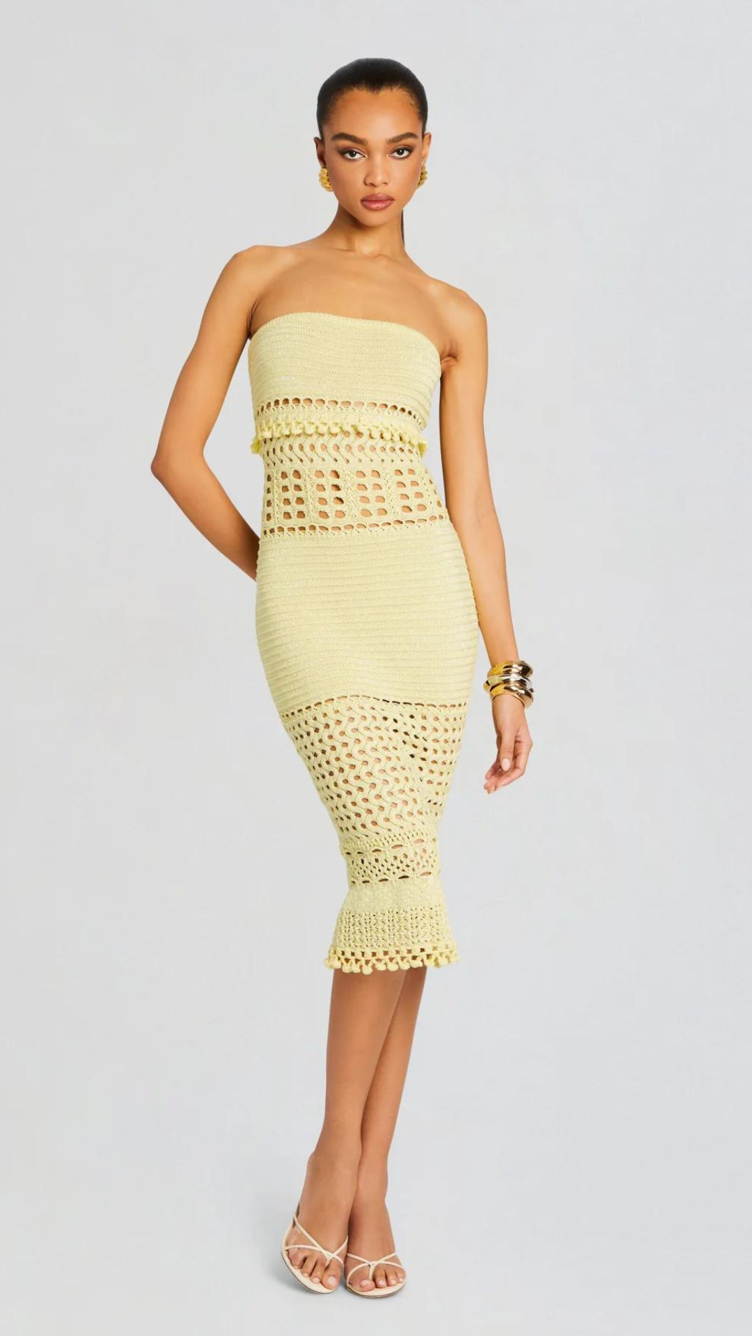 Caroline Crochet Knit Dress - Retrofete