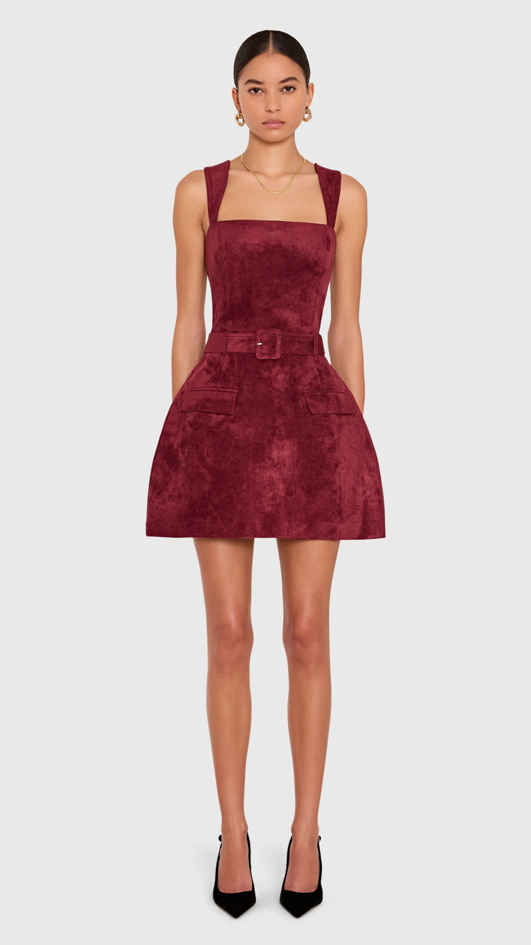 Bethany Skort Romper Burgundy