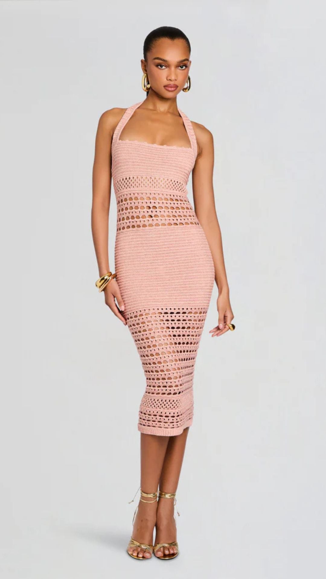 Jaycee Crochet Dress Peche - Retrofete