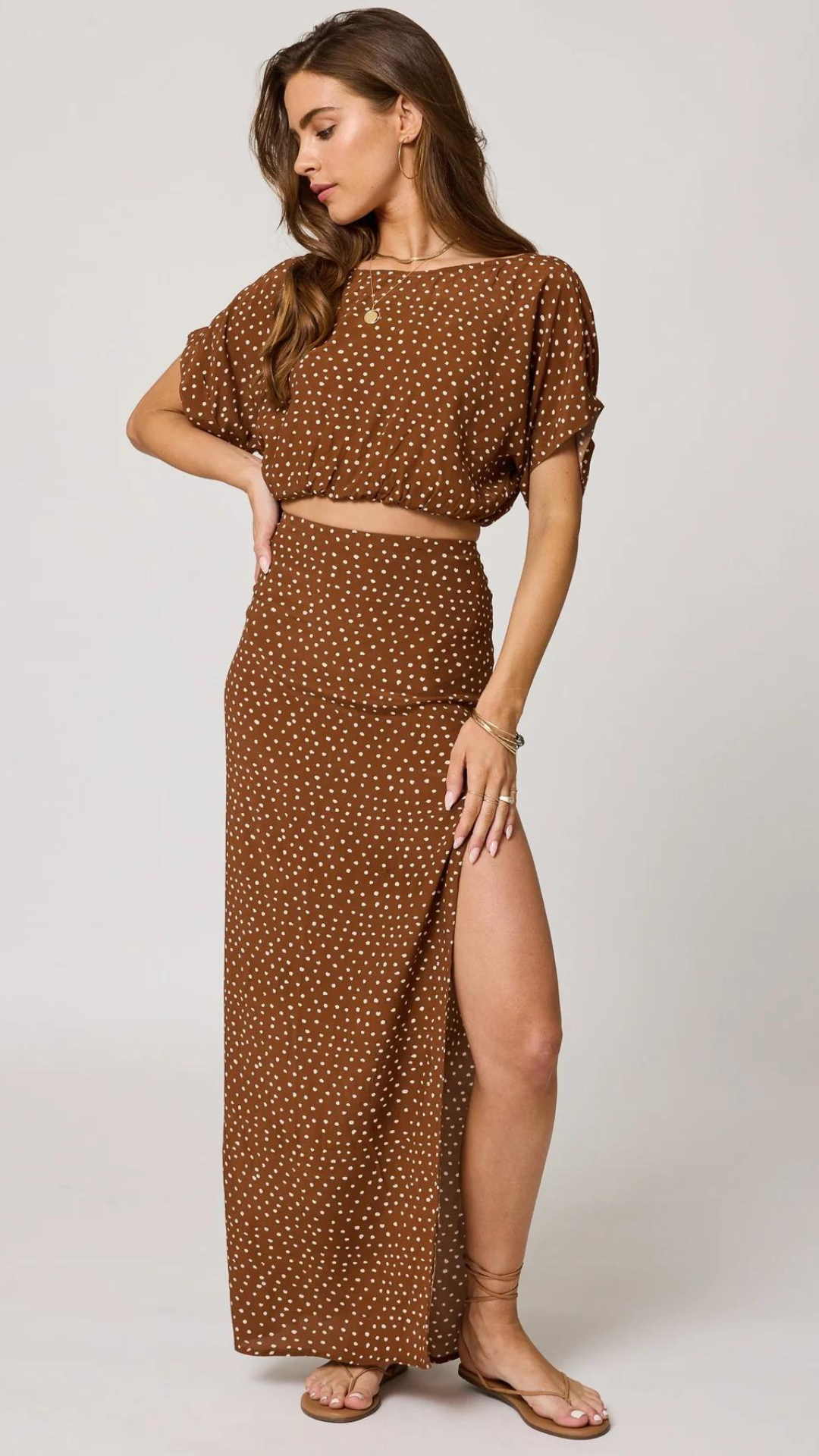 Mia Maxi Dot Skirt - Stillwater