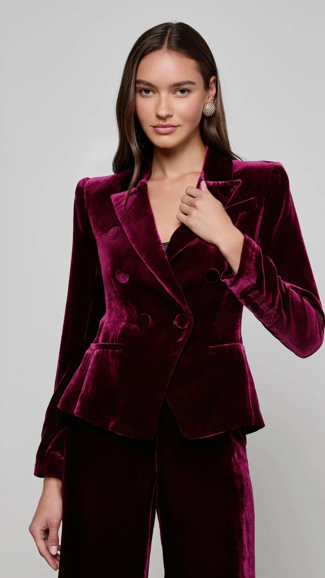 Marie Double Breasted Blazer Velvet
