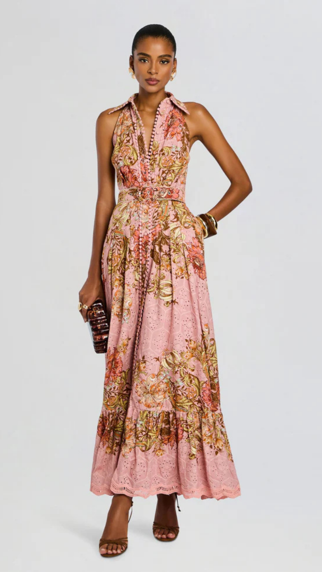 Long Shirt Dress w/ Buckle Belt - Hemant and Nandita