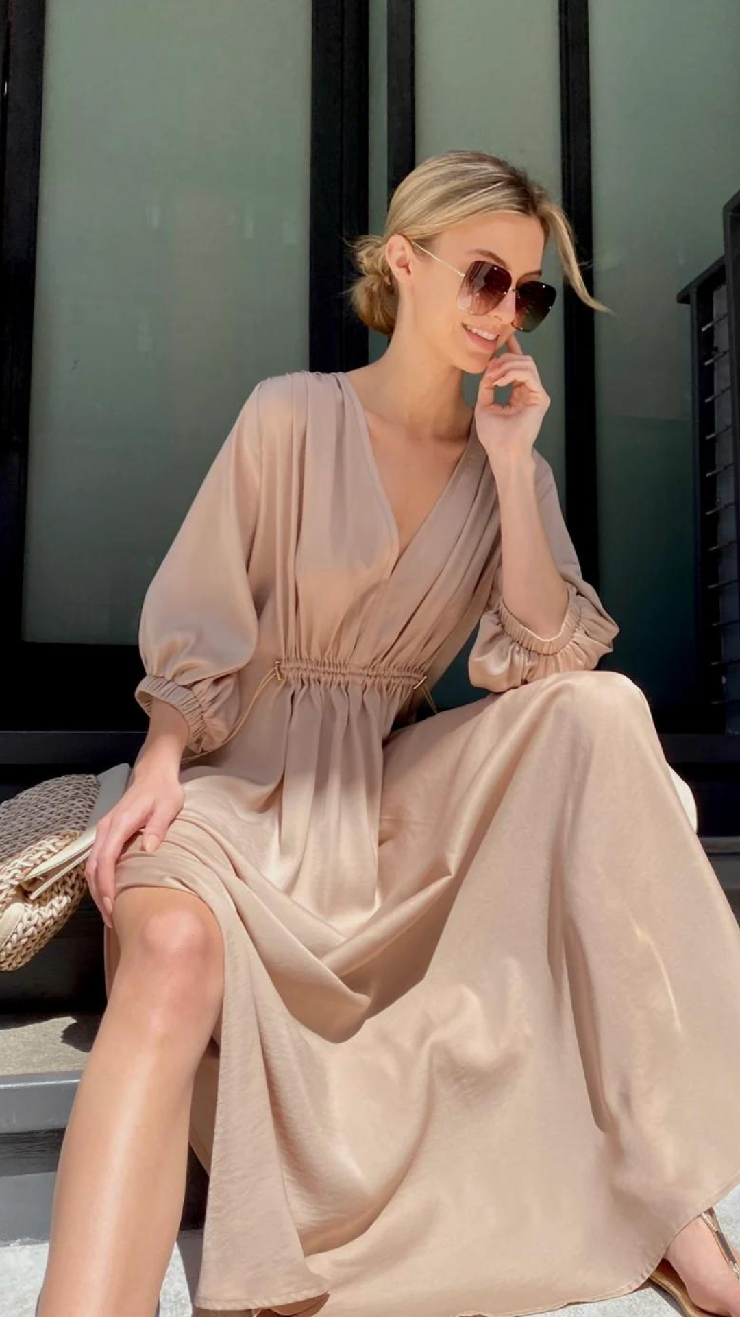 Harper Khaki Dress - Uli Herzner