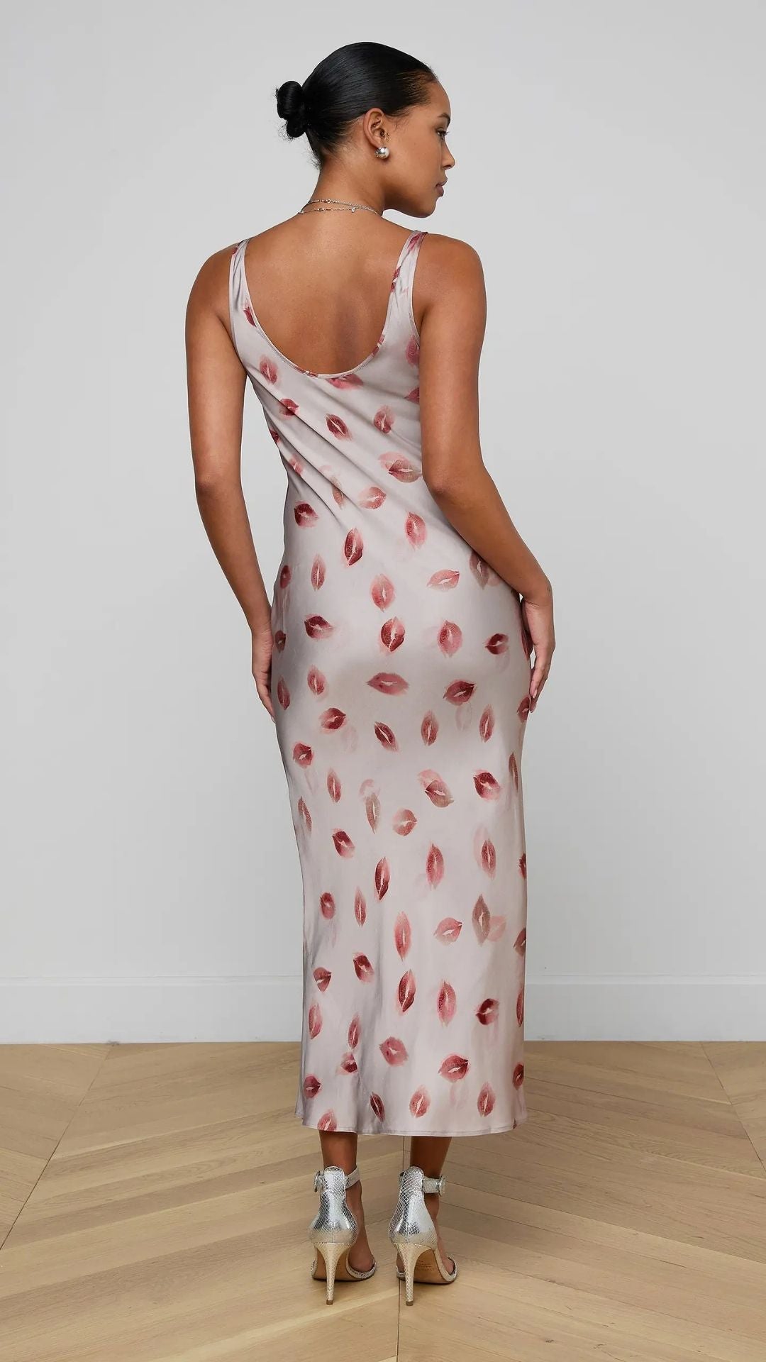 Akiya Satin Maxi Dress Kiss