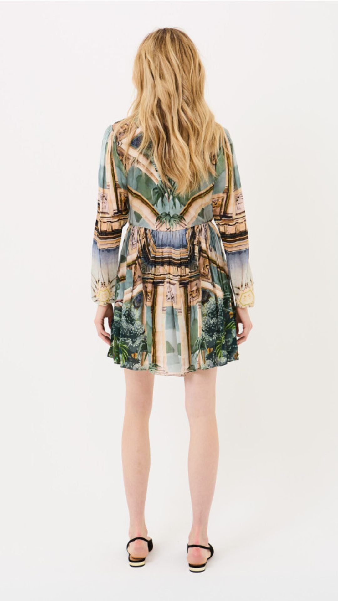 Palm and Prism Collared Dress - Falguni Shane Peacock