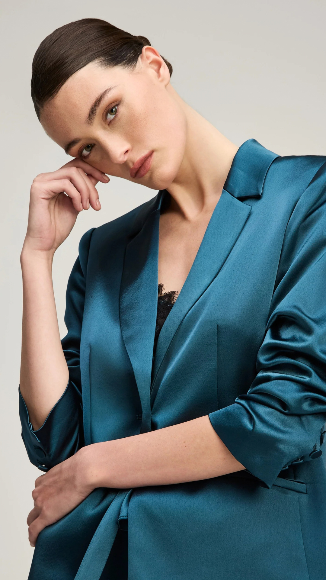 Satin Kylie Blazer Stormwater
