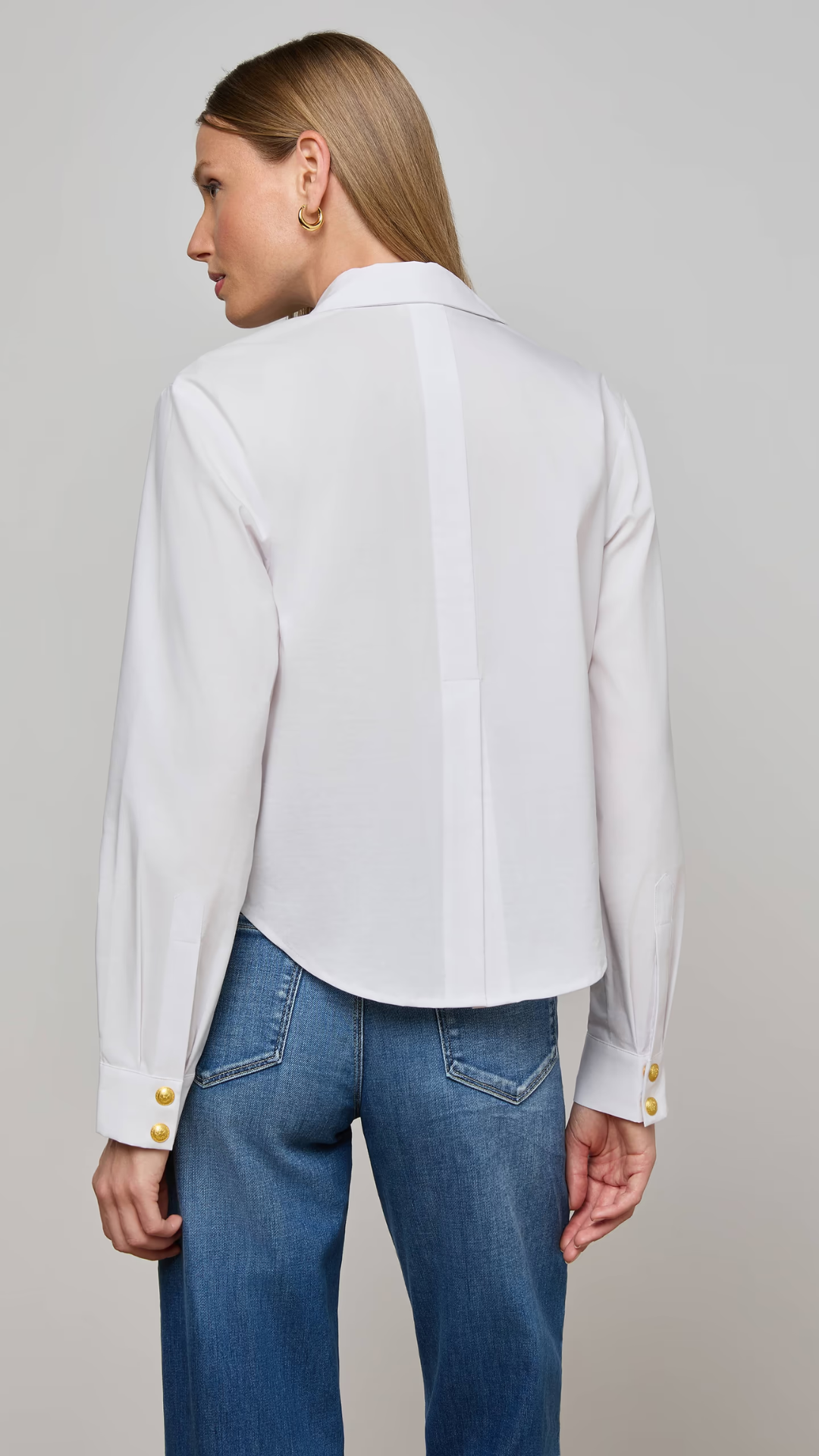 Cosette Crop High Low Shirt White - L'Agence
