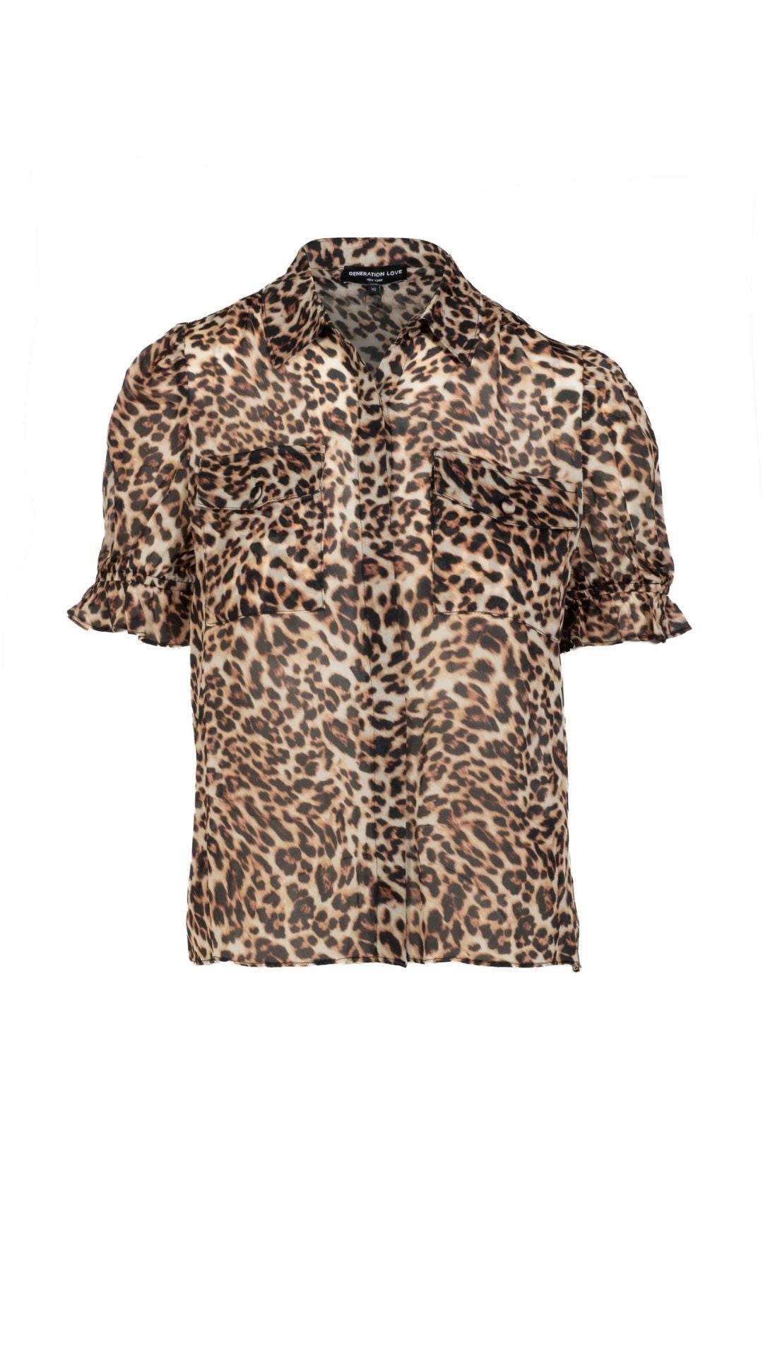 Mina Leopard Georgette Top