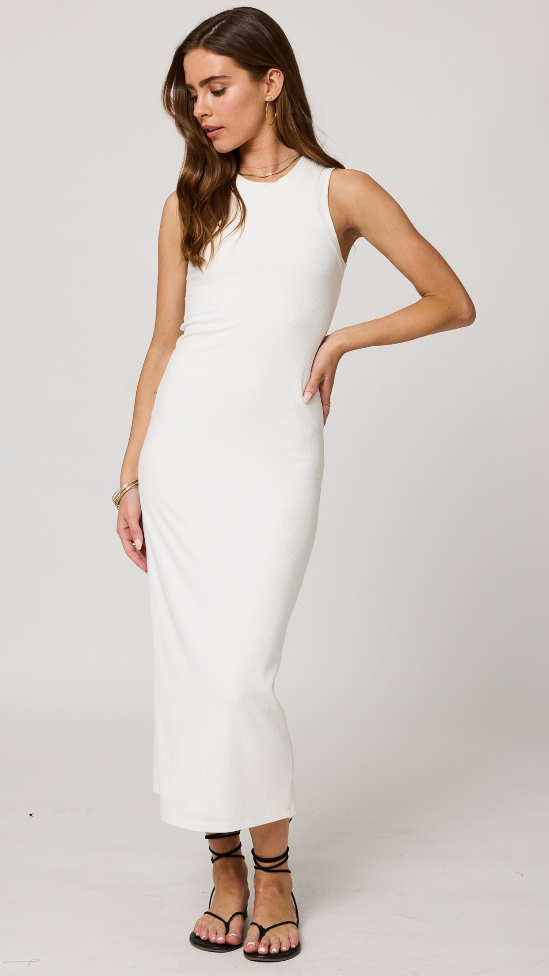 Wide Rib High Neck Maxi Dress - Stillwater