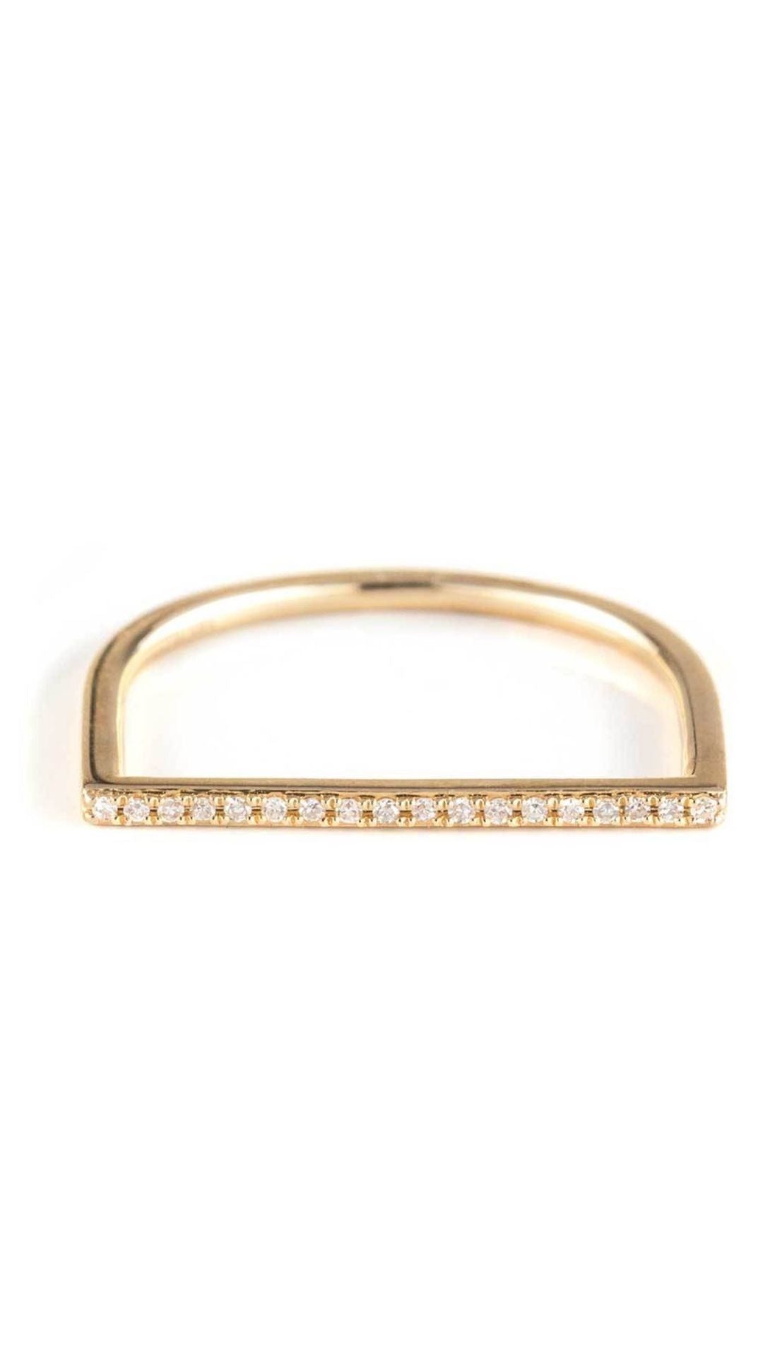 Thin Diamond Bar Stack Ring - Zofia Day