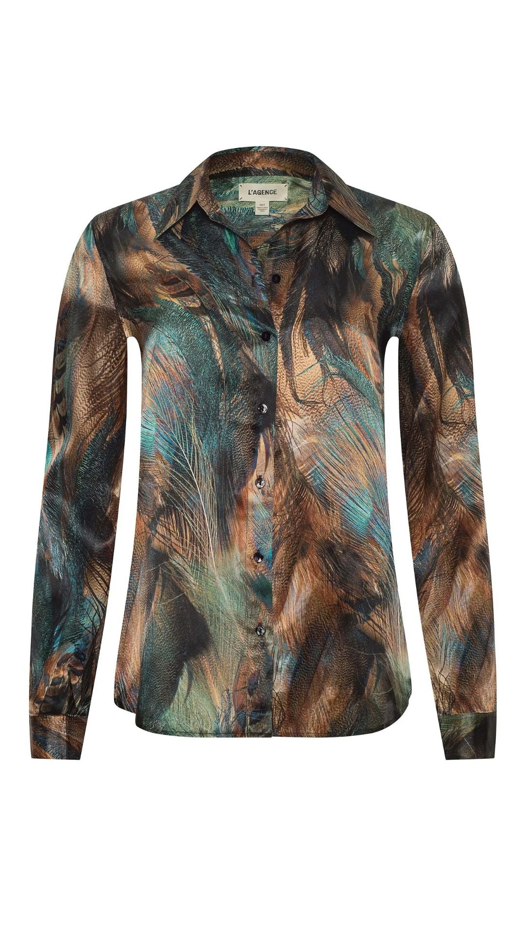 Tyler Long Sleeve Blouse Teal - L'Agence