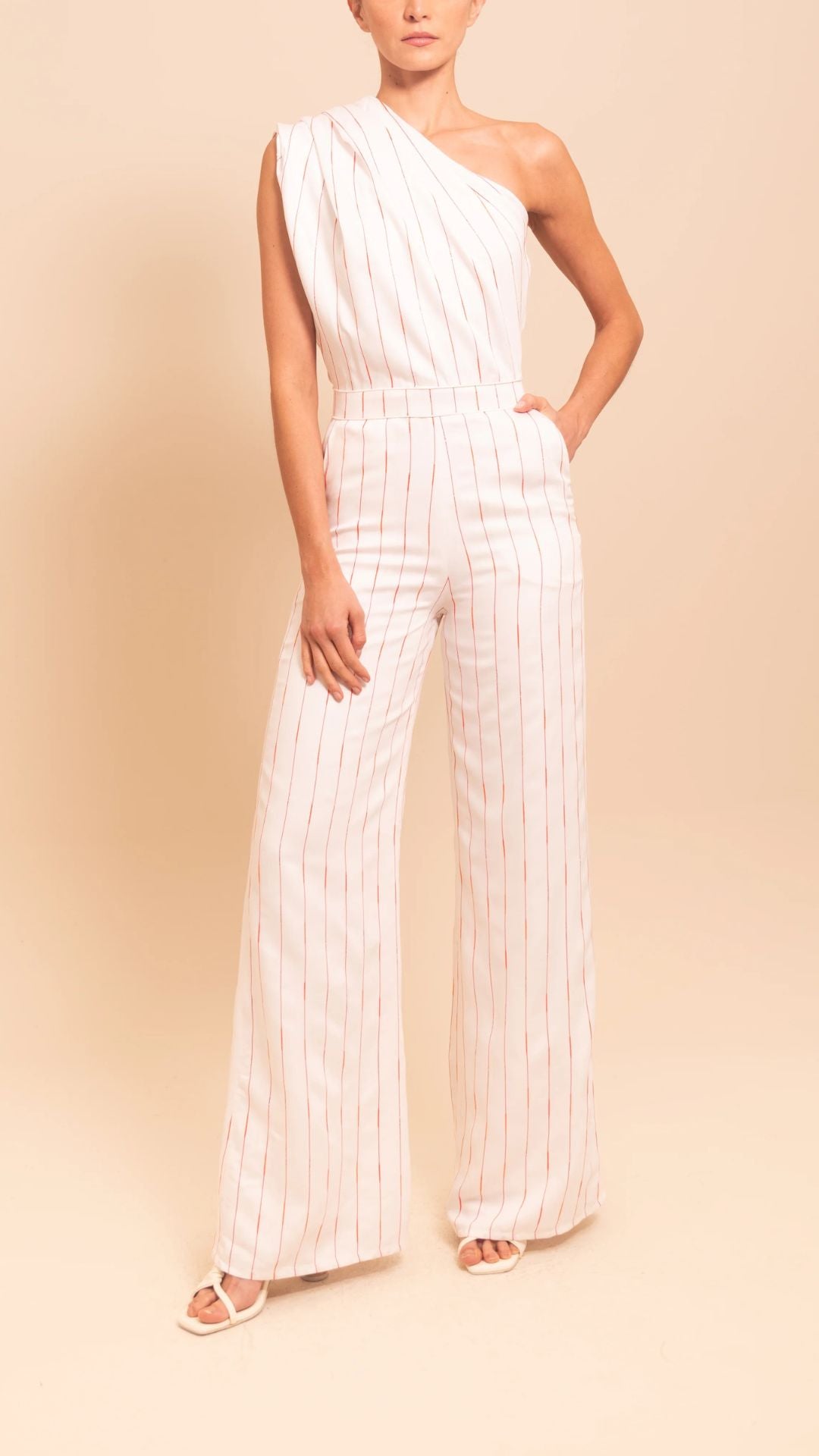 Bosawa Jumpsuit Ivory Stripe - Azulu