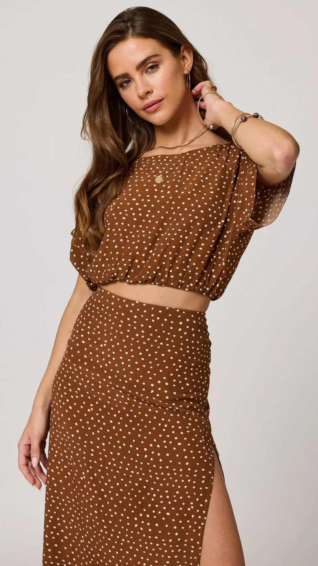 Mia Maxi Dot Skirt - Stillwater