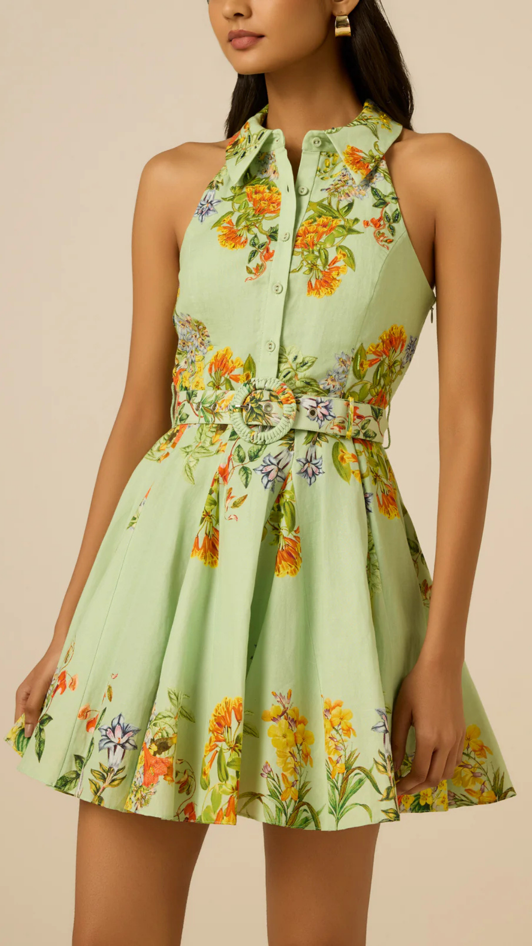 Baku Short Dress With Buckle Belt