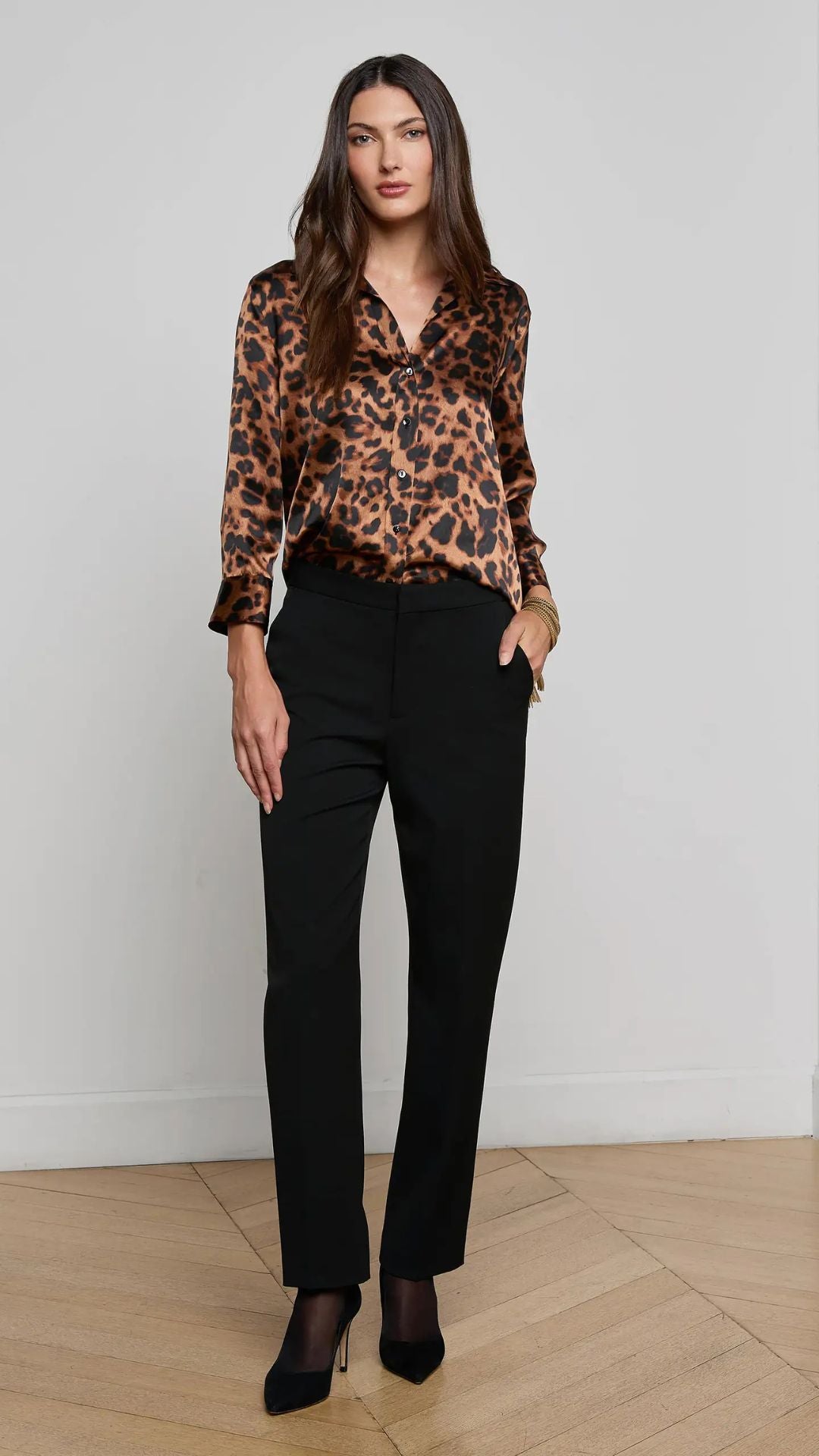 Dani Silk Blouse Leopard